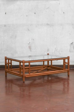 Grande table basse en bambou, 1980