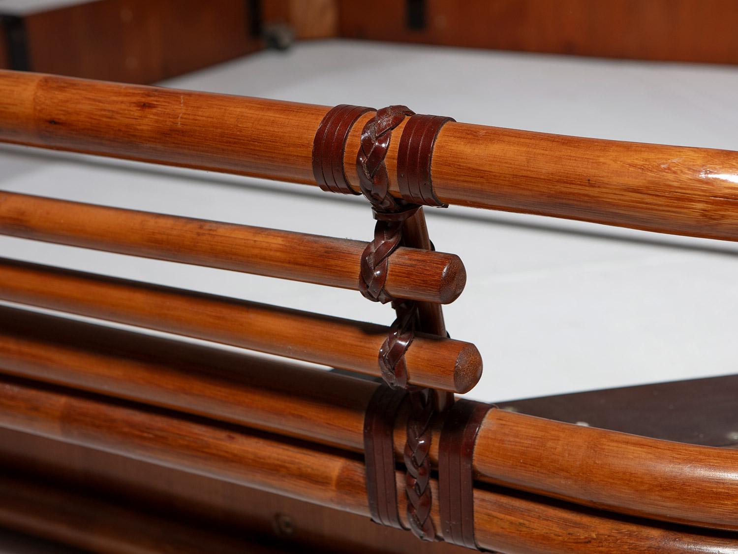 Late 20th Century Large Bamboo Double Bed manufactured by Vivai del Sud, Italy, 1970s For Sale