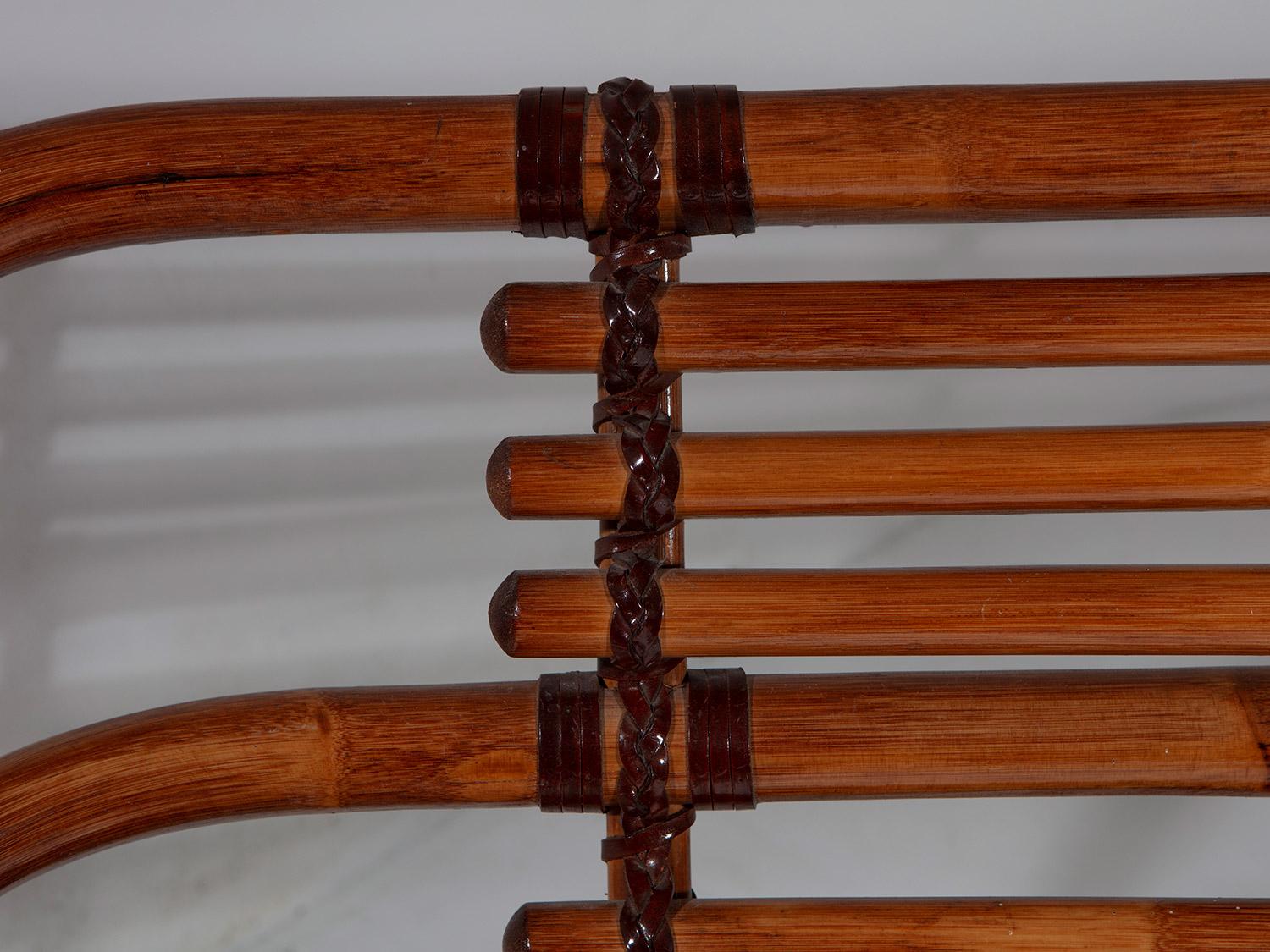 Large Bamboo Double Bed manufactured by Vivai del Sud, Italy, 1970s For Sale 1