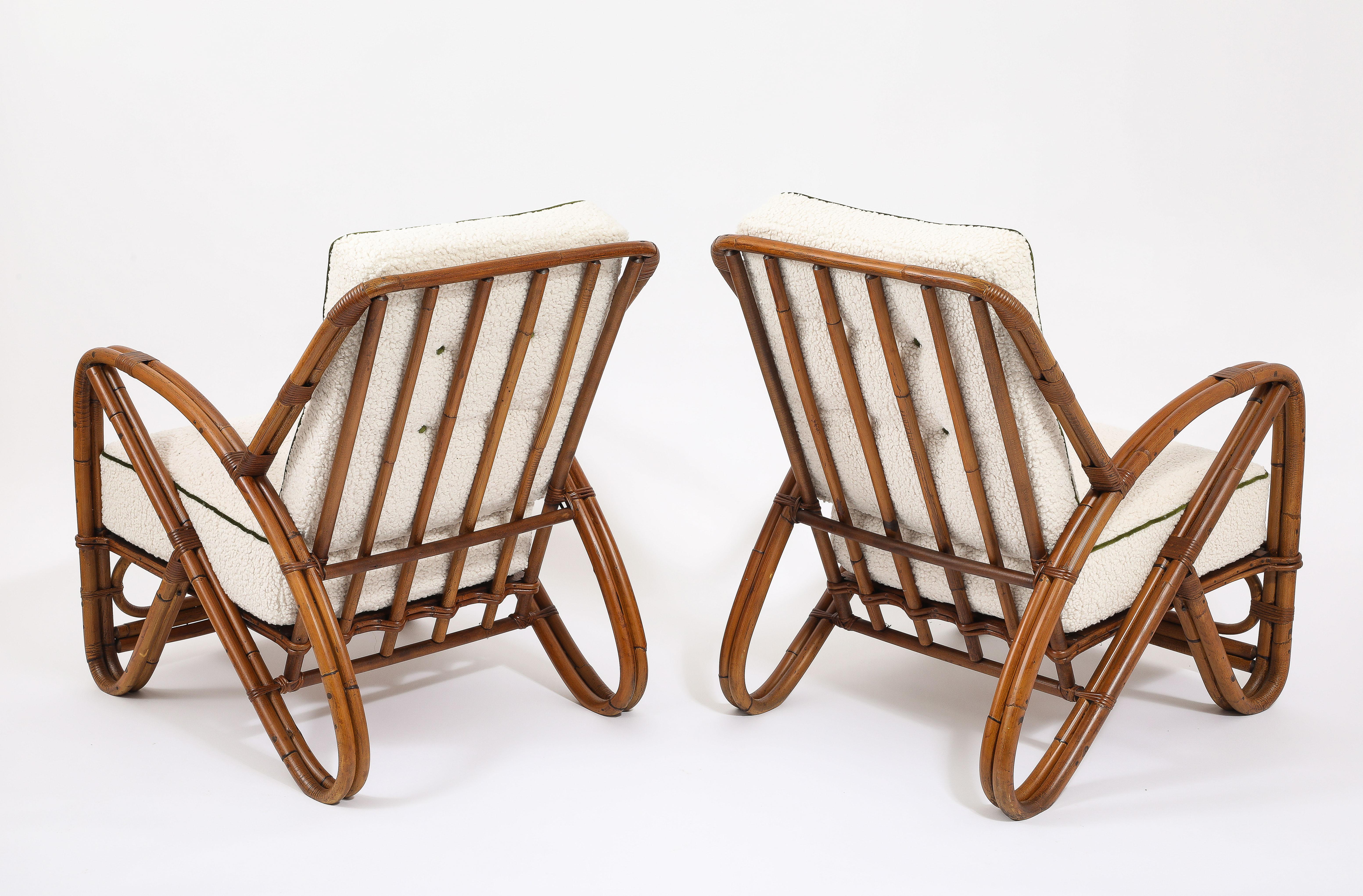 Large Bamboo Loungers, Paul Frankl. USA 1950's For Sale 3