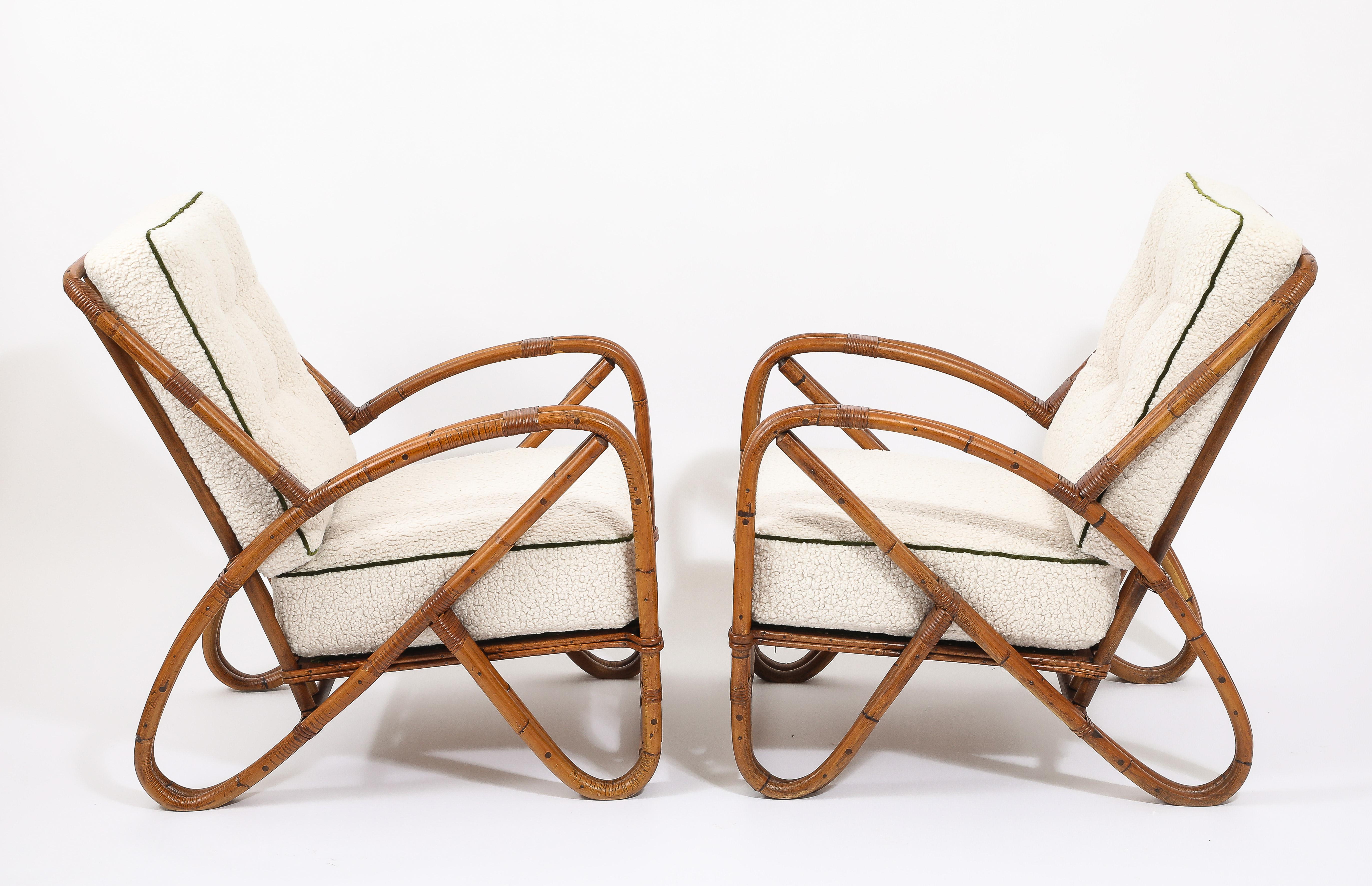 Large Bamboo Loungers, Paul Frankl. USA 1950's For Sale 7