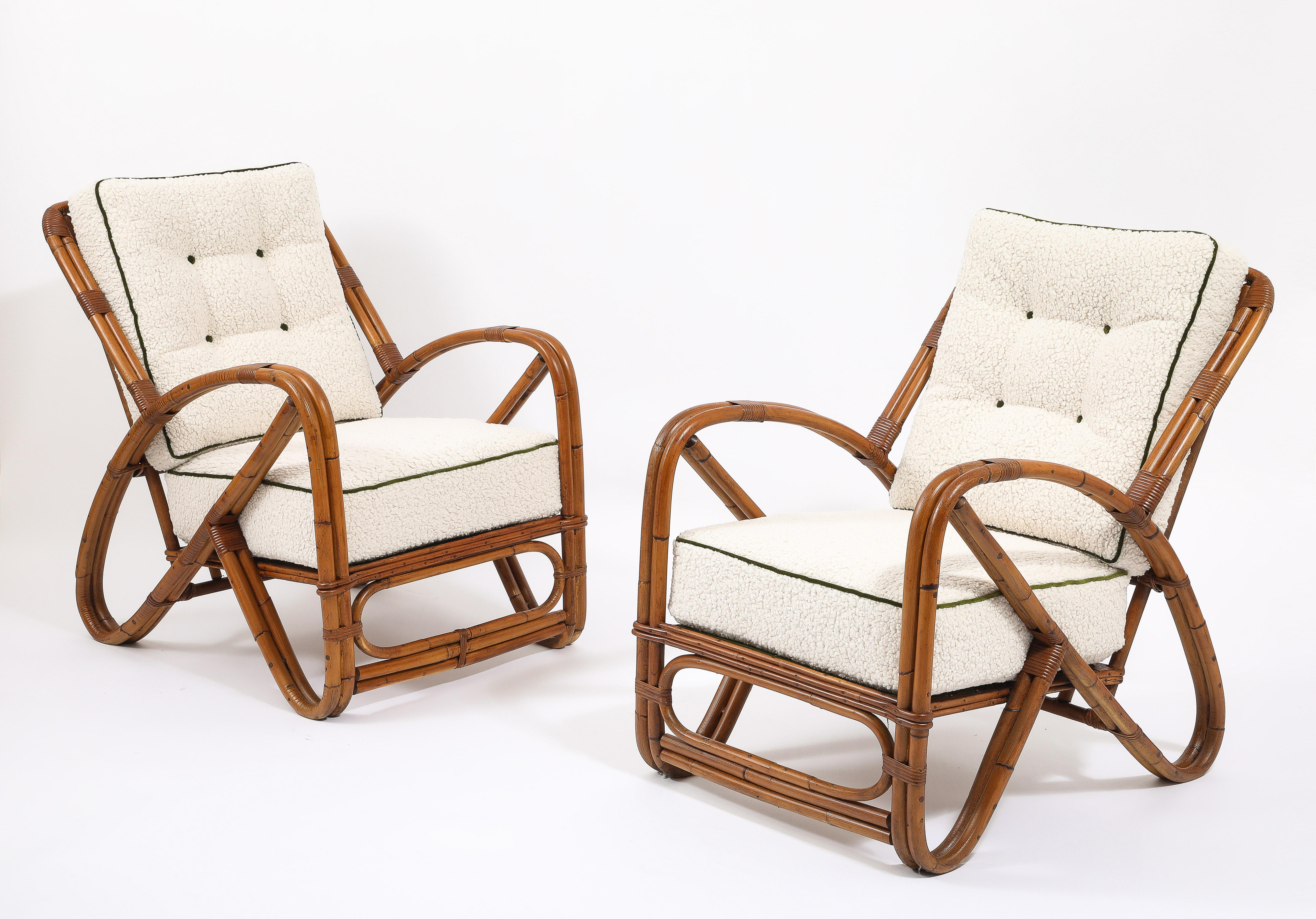 Large Bamboo Loungers, Paul Frankl. USA 1950's For Sale 8