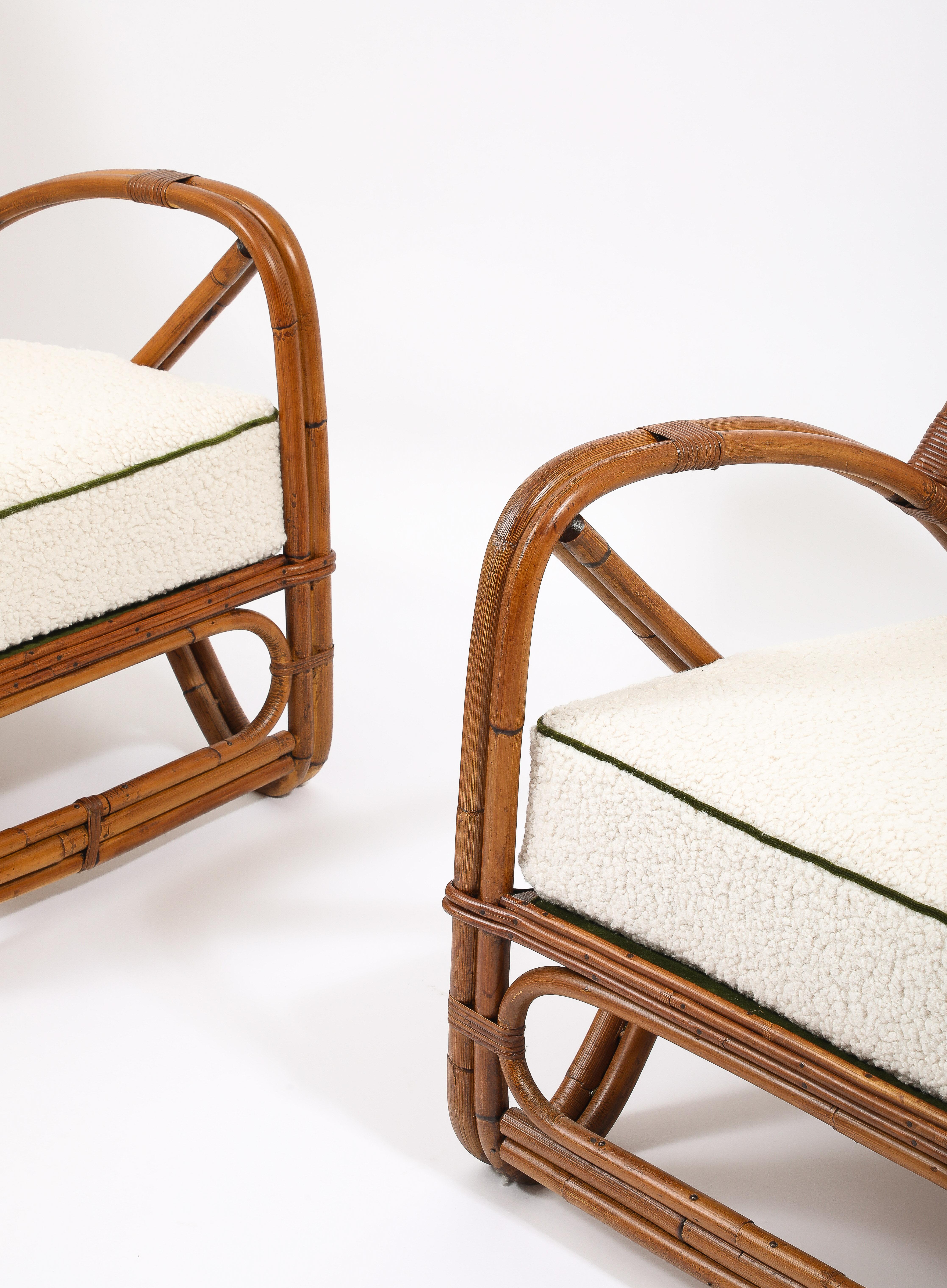 Large Bamboo Loungers, Paul Frankl. USA 1950's For Sale 9