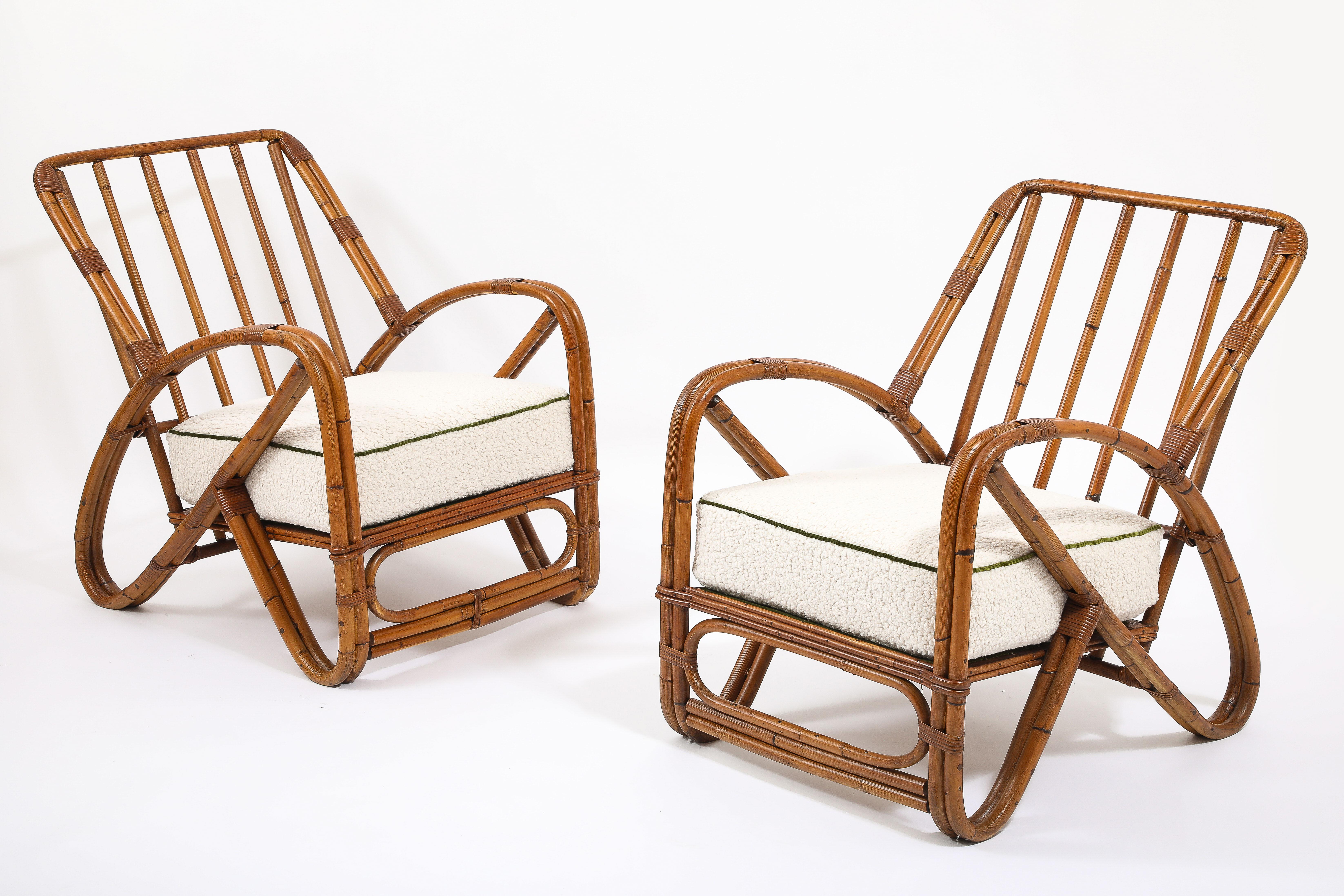 Large Bamboo Loungers, Paul Frankl. USA 1950's For Sale 10