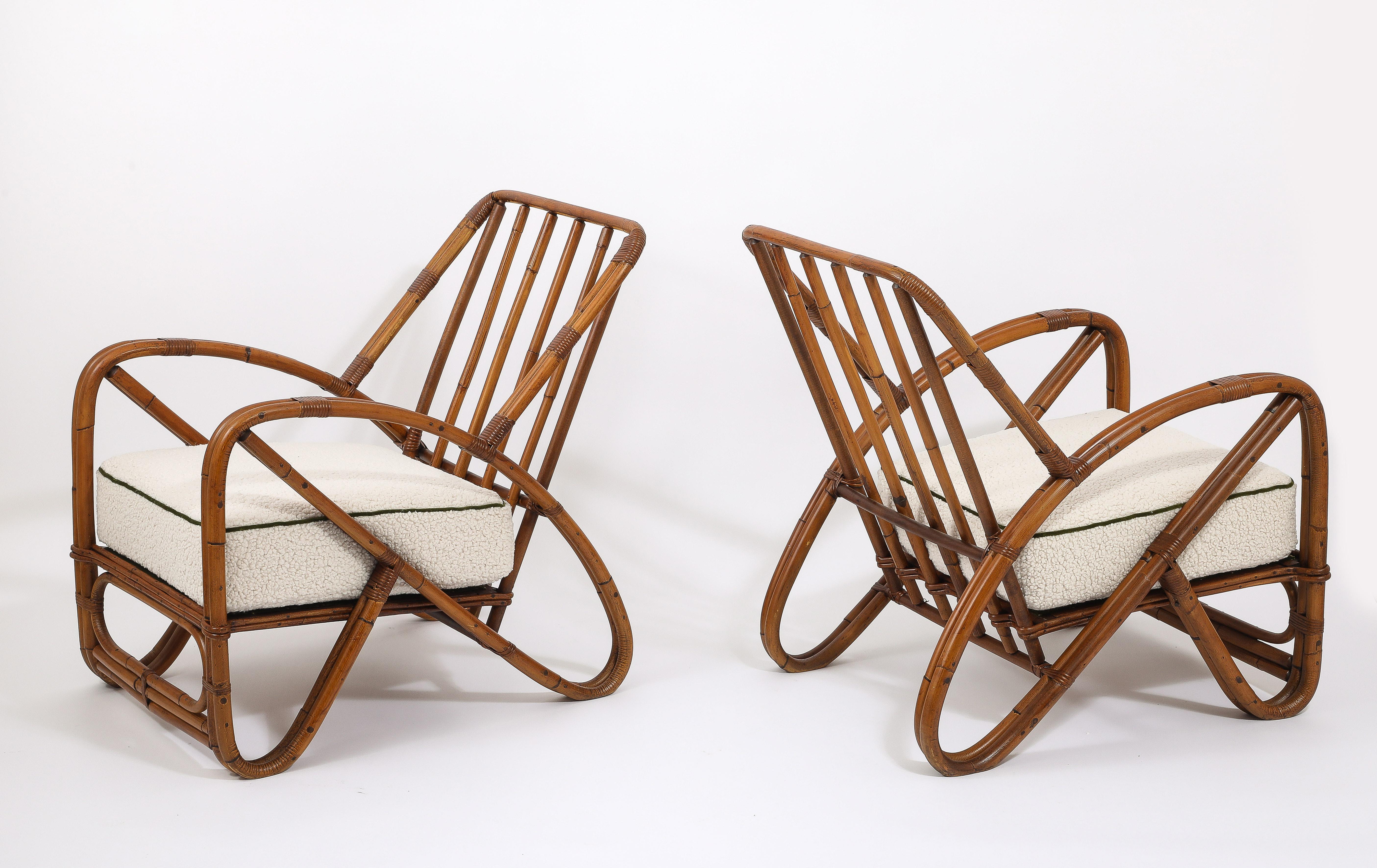 Large Bamboo Loungers, Paul Frankl. USA 1950's For Sale 12