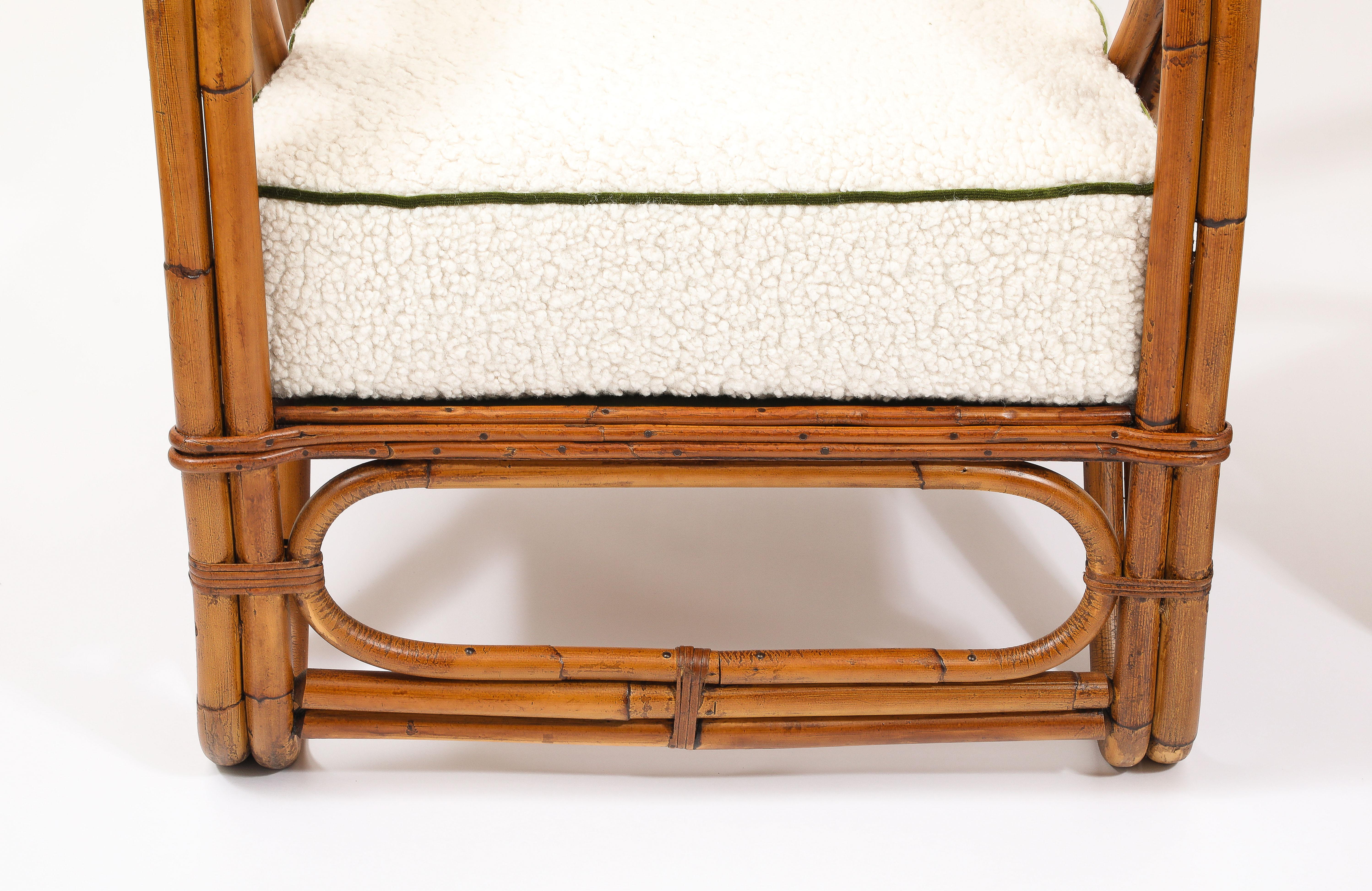 American Large Bamboo Loungers, Paul Frankl. USA 1950's For Sale