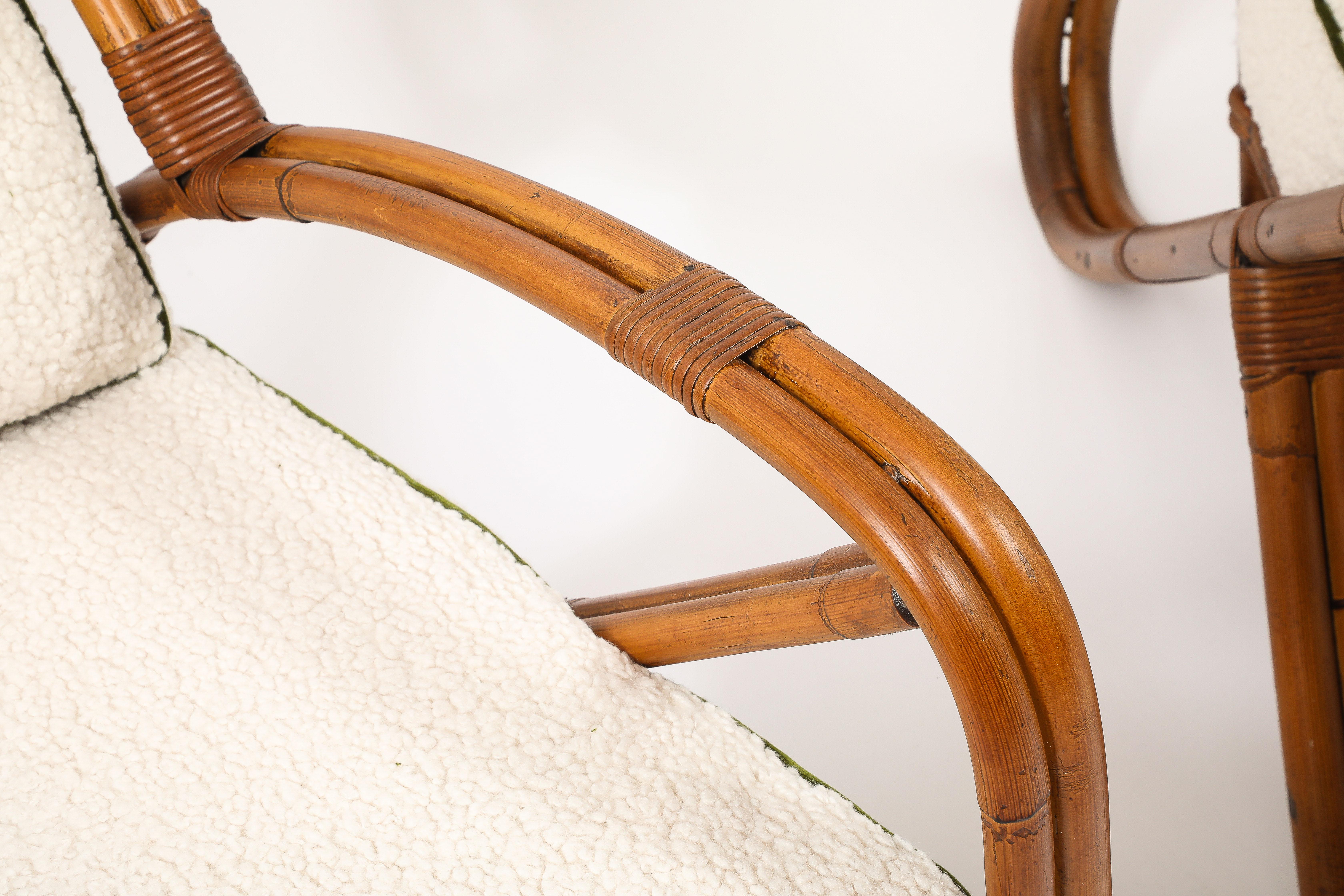 Large Bamboo Loungers, Paul Frankl. USA 1950's In Good Condition For Sale In New York, NY