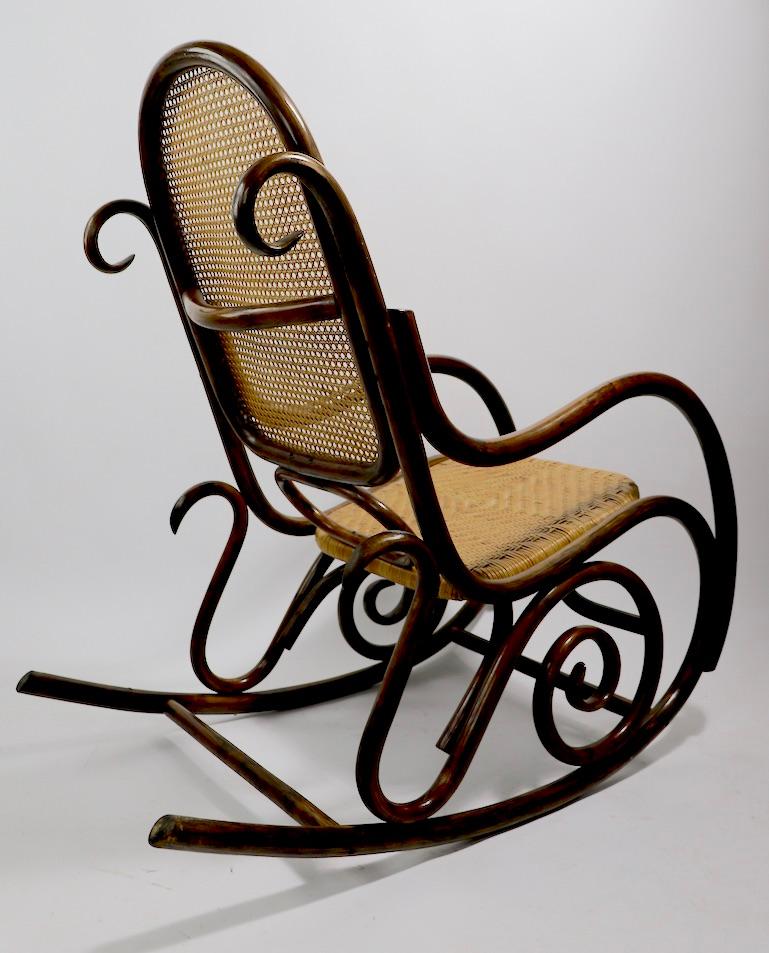 Large Bamboo Rocking Chair after Albini For Sale 1