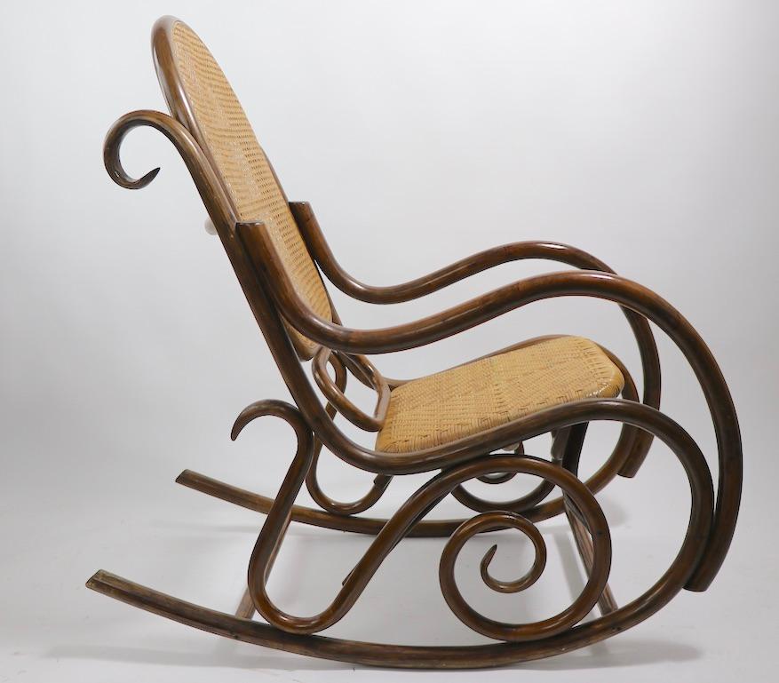 Large Bamboo Rocking Chair after Albini In Good Condition For Sale In New York, NY