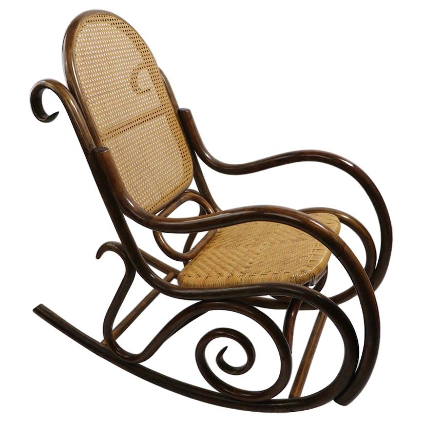 Large Bamboo Rocking Chair after Albini For Sale