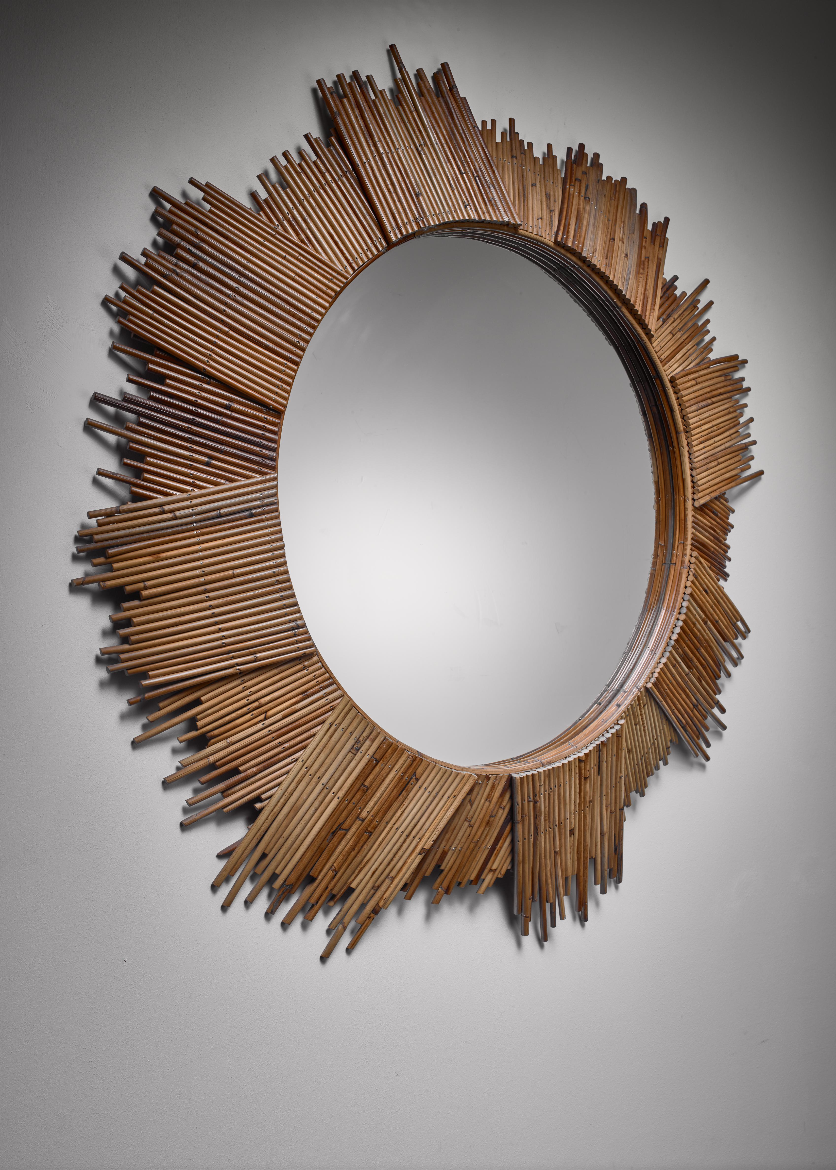 bamboo sunburst mirror