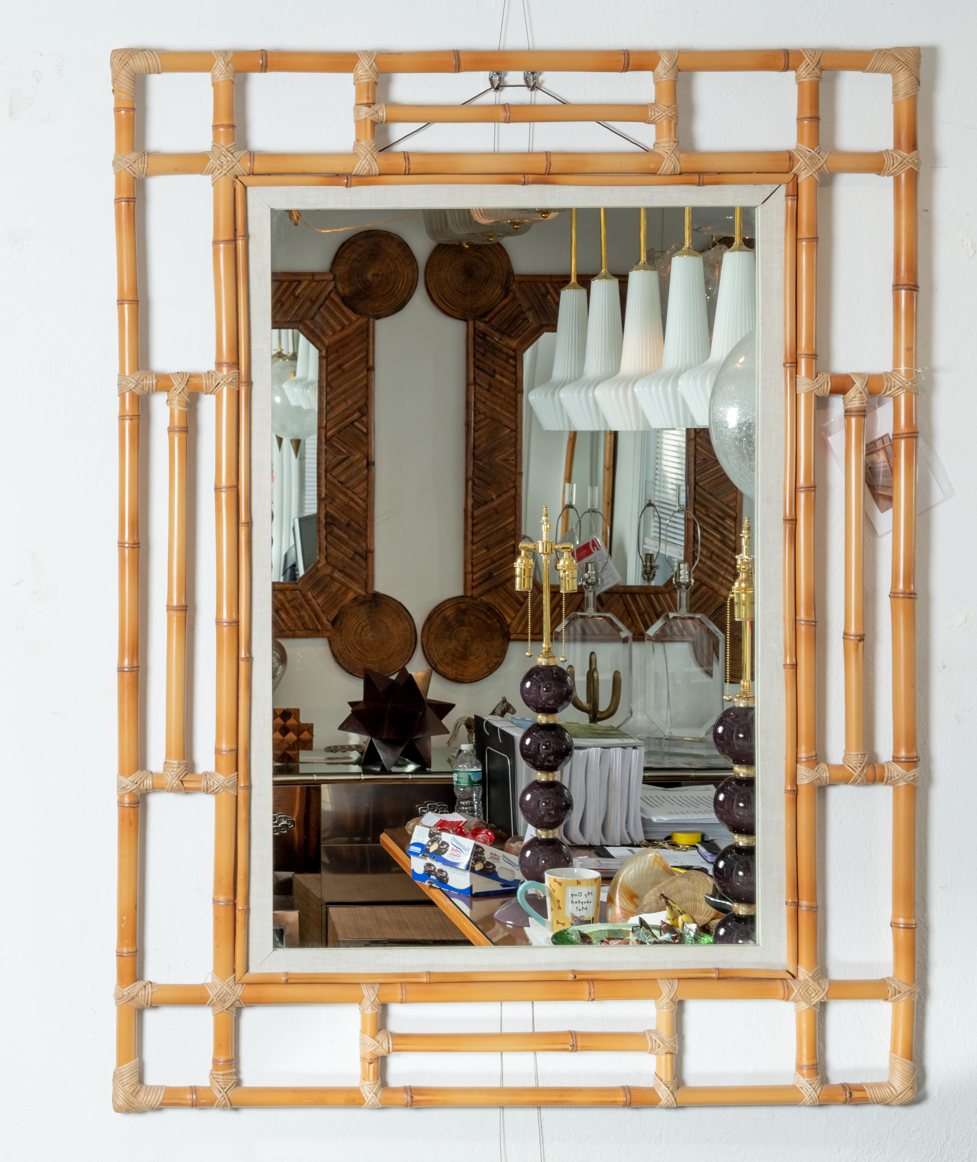 large bamboo wall mirror