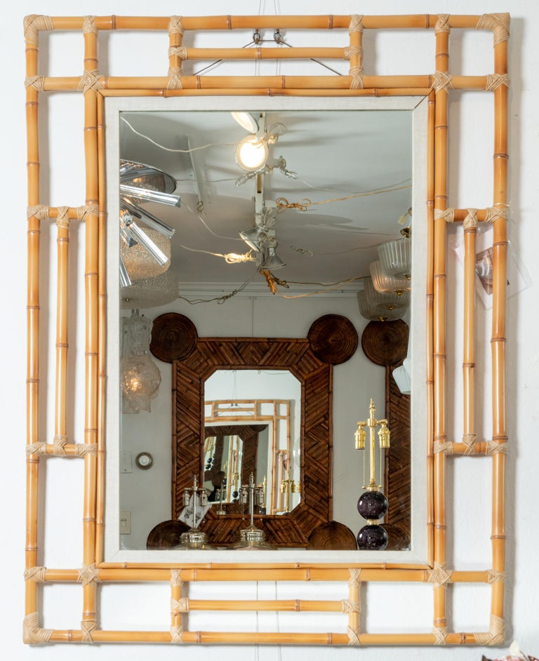 Large Bamboo Surround Mirror at 1stDibs