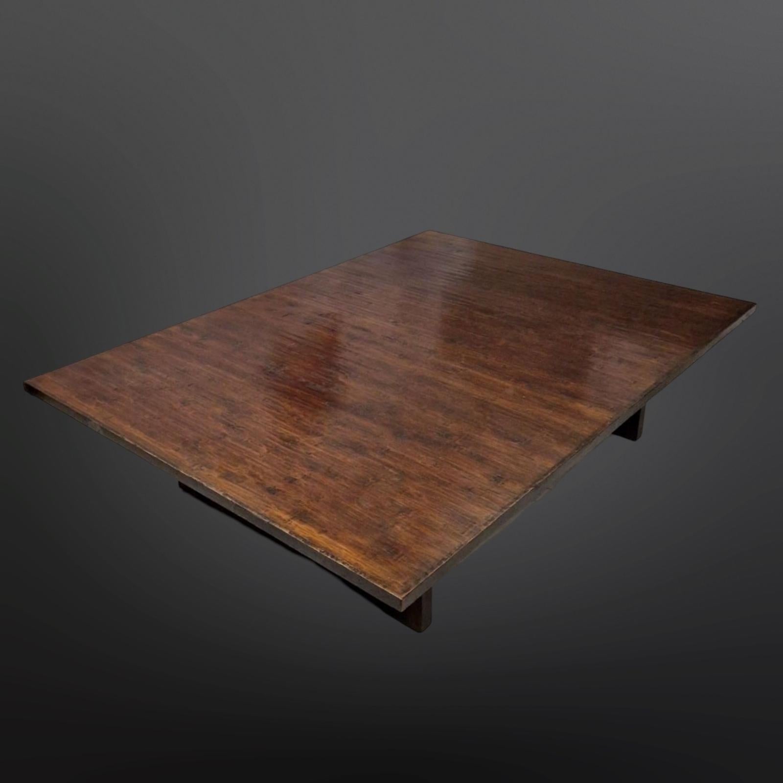 Belgian Large bamboo wabi sabi coffee table by Axel Vervoordt, Belgium 1980s
