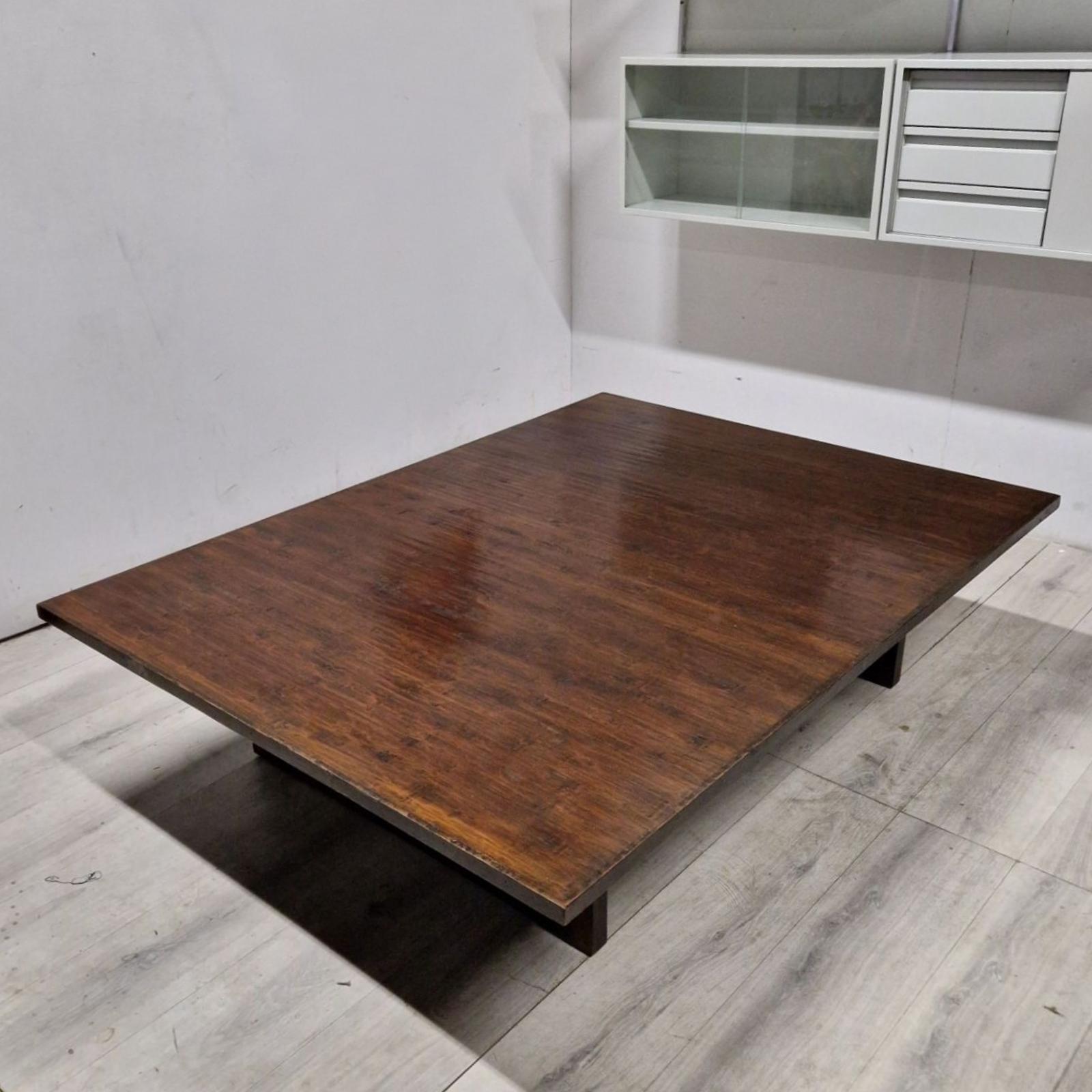 Hand-Crafted Large bamboo wabi sabi coffee table by Axel Vervoordt, Belgium 1980s