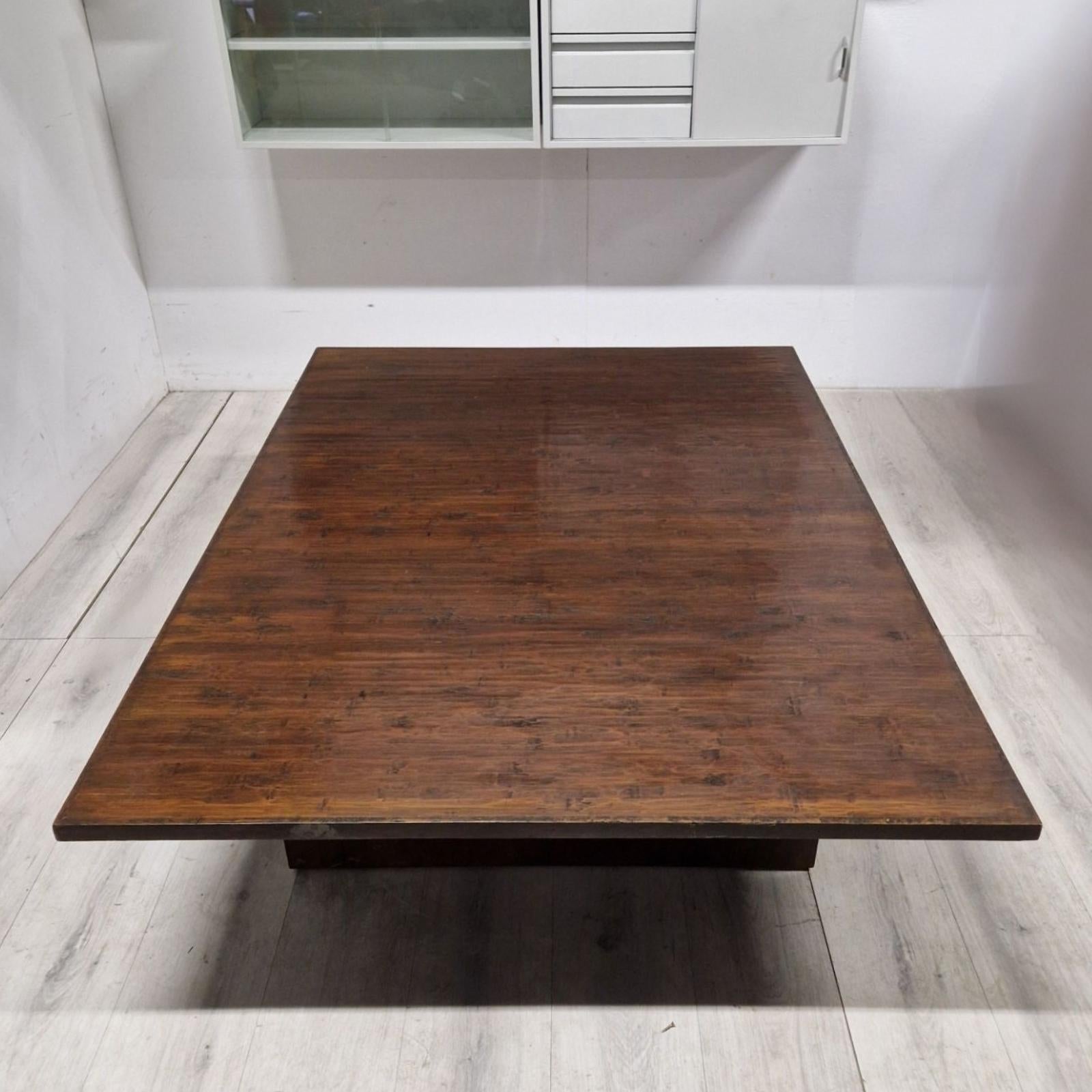 Large bamboo wabi sabi coffee table by Axel Vervoordt, Belgium 1980s 1