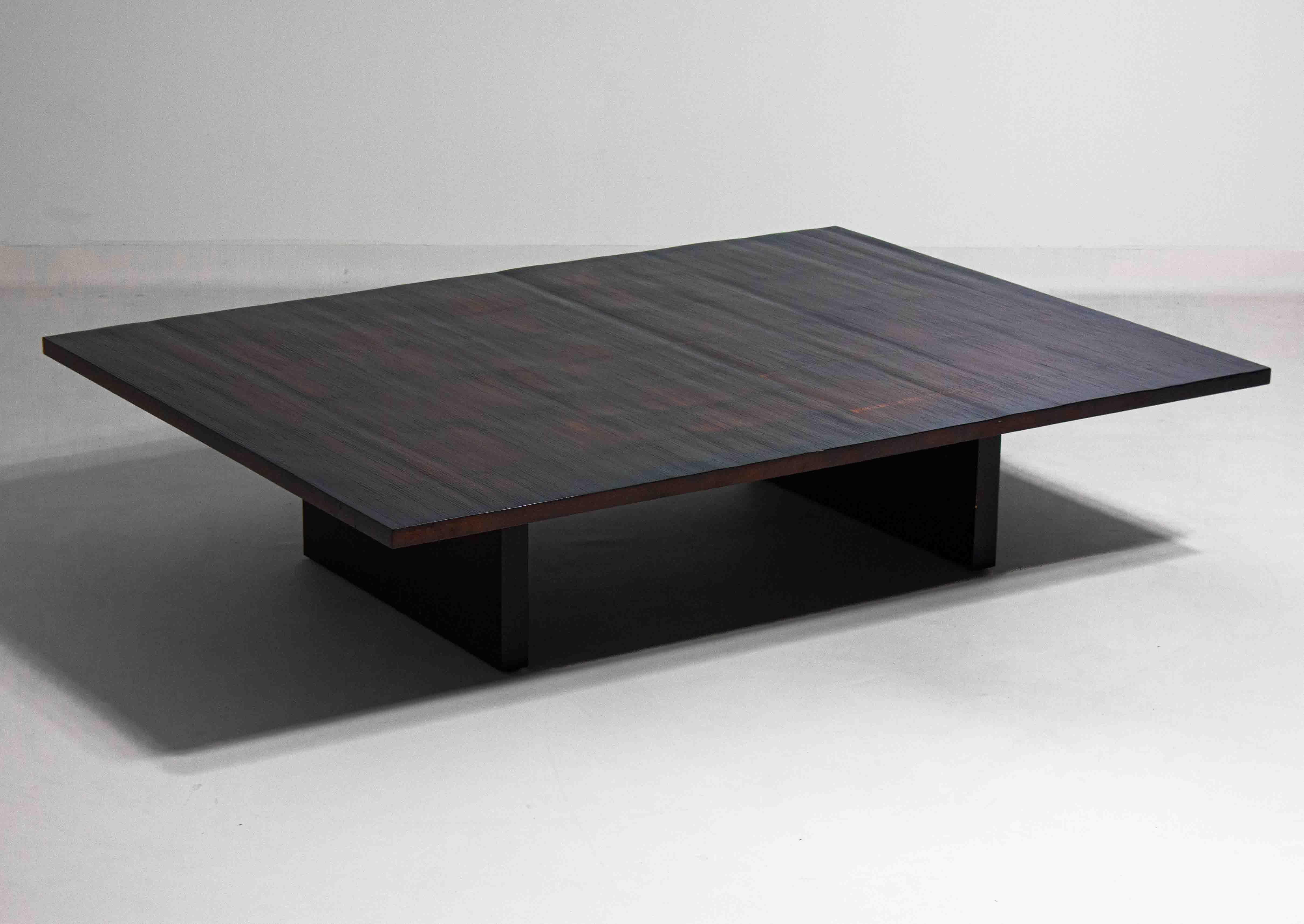 Large bamboo & wengé coffee table by Axel Vervoordt, 1980s 6