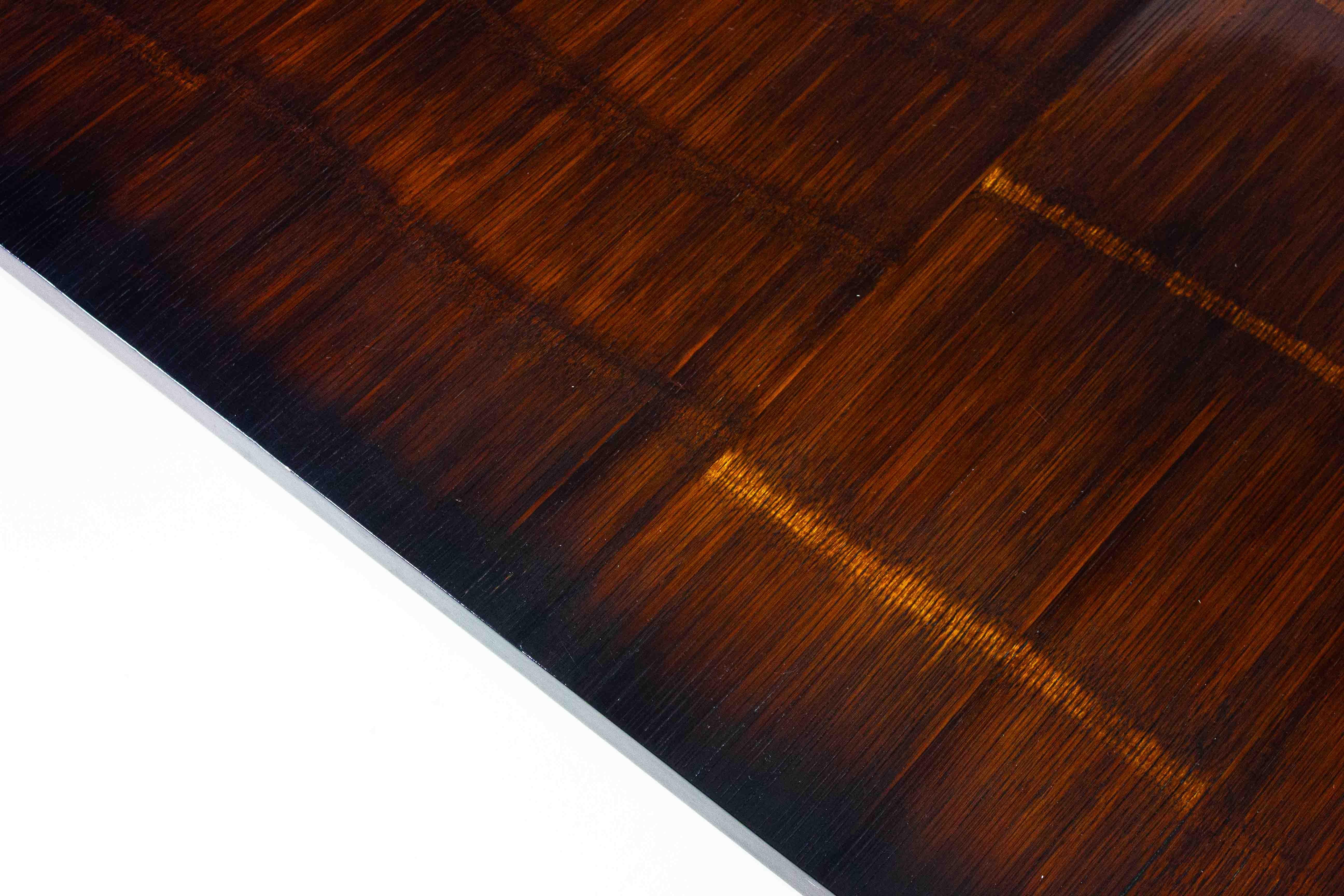 Large bamboo & wengé coffee table by Axel Vervoordt, 1980s 14