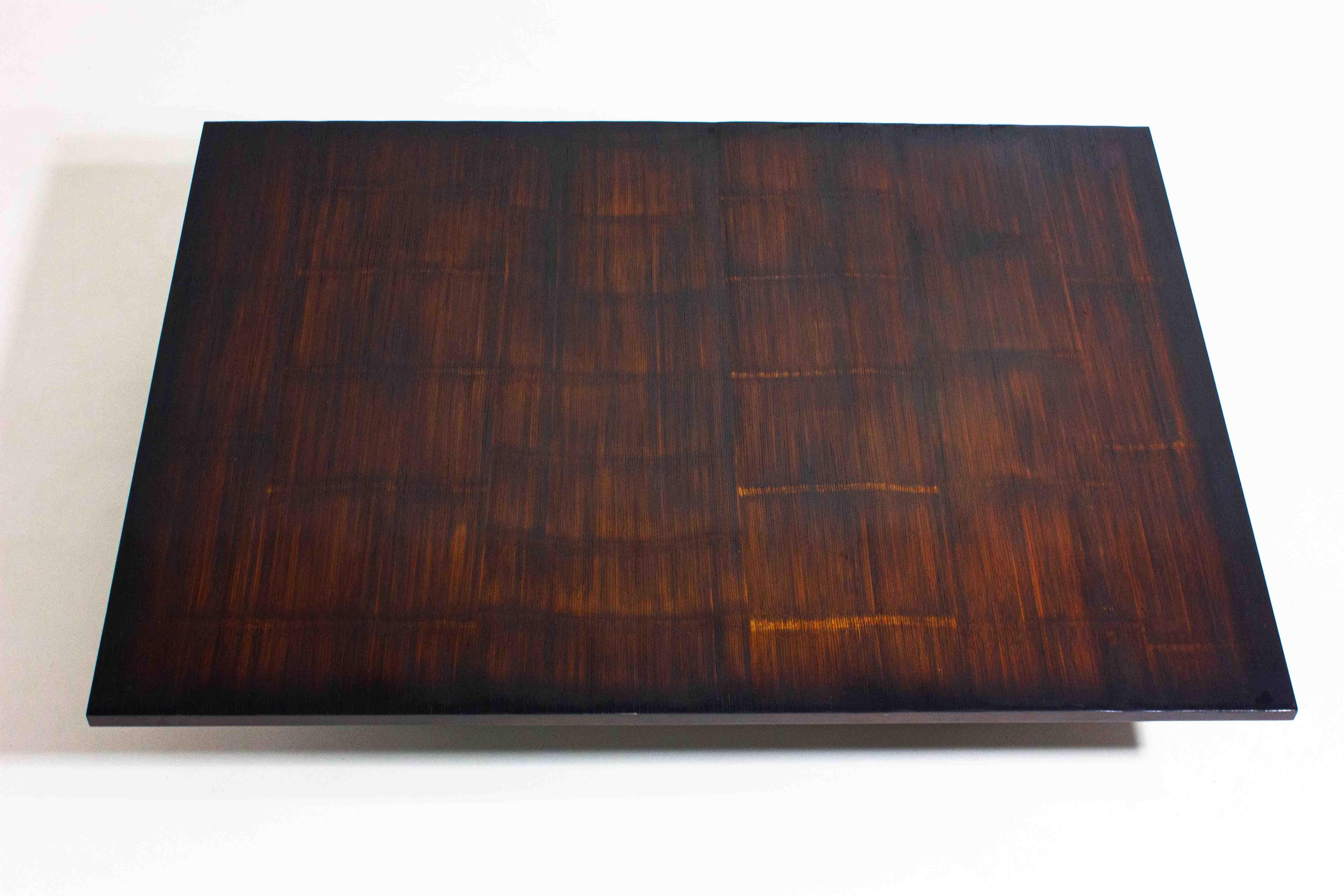 Late 20th Century Large bamboo & wengé coffee table by Axel Vervoordt, 1980s
