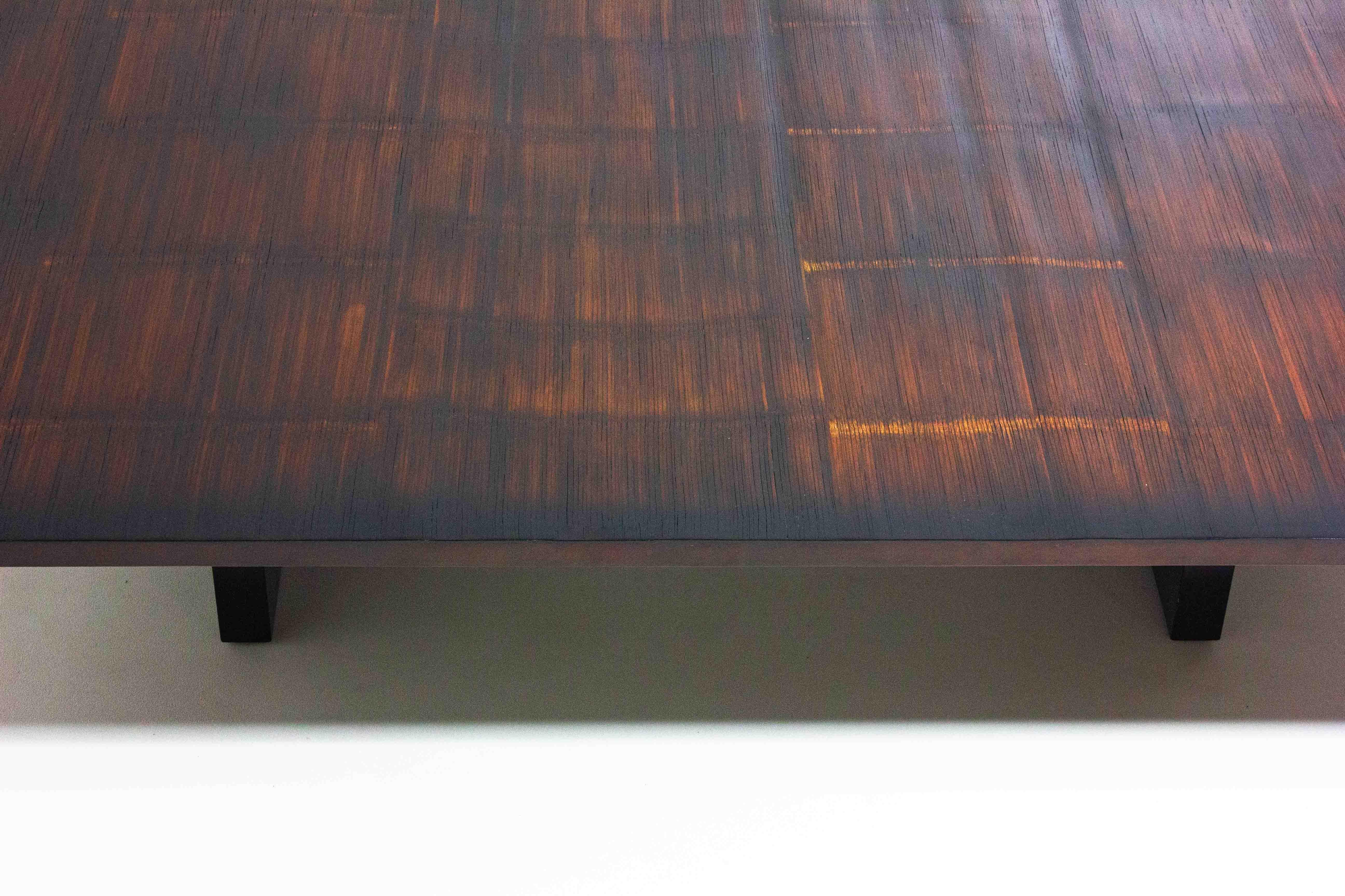 Large bamboo & wengé coffee table by Axel Vervoordt, 1980s 1