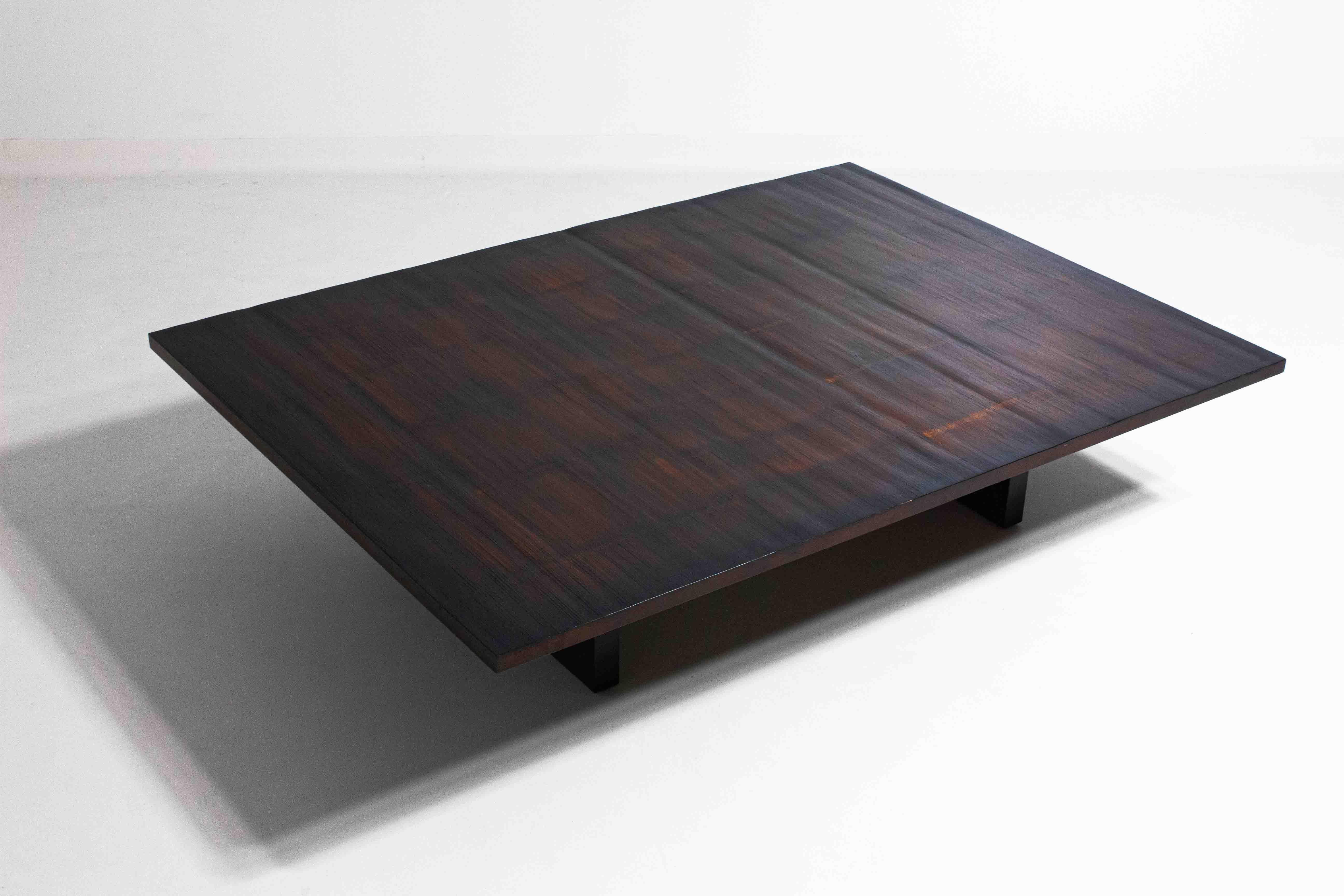 Large bamboo & wengé coffee table by Axel Vervoordt, 1980s 2