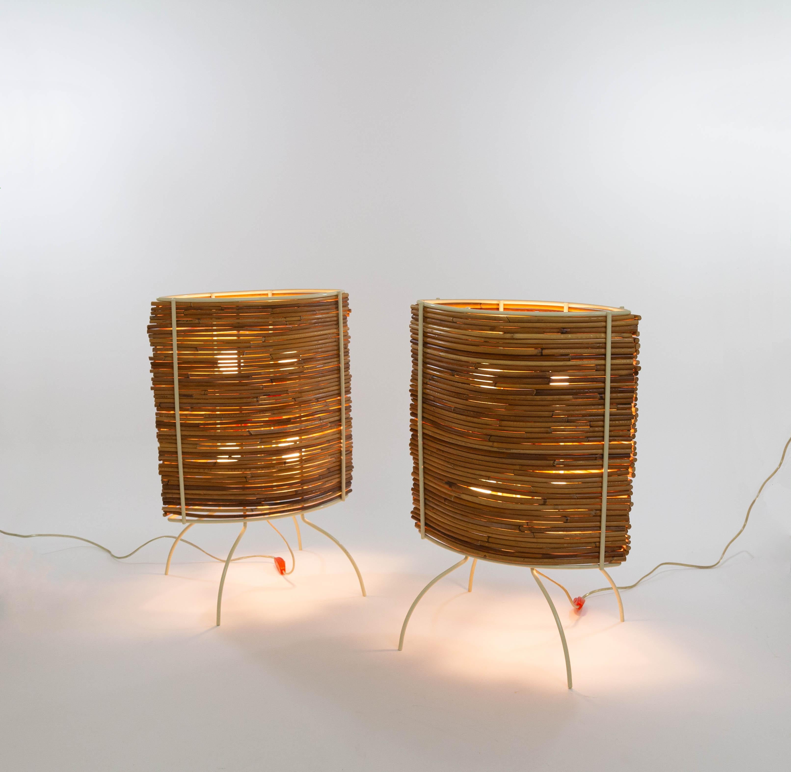 Modern Large Bambù table lamps by Humberto & Fernando Campana for Candle, 2000s For Sale