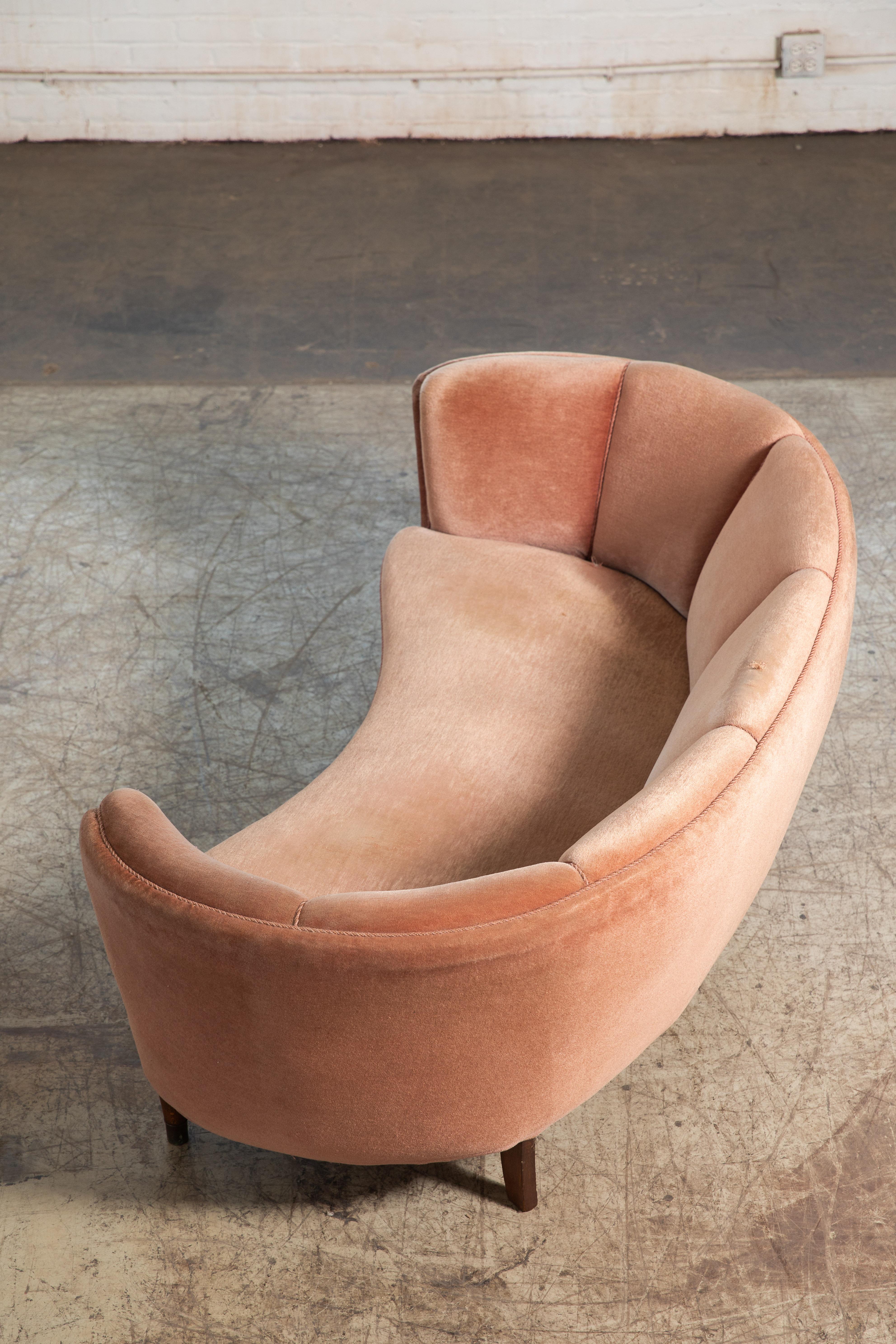large curved sofa