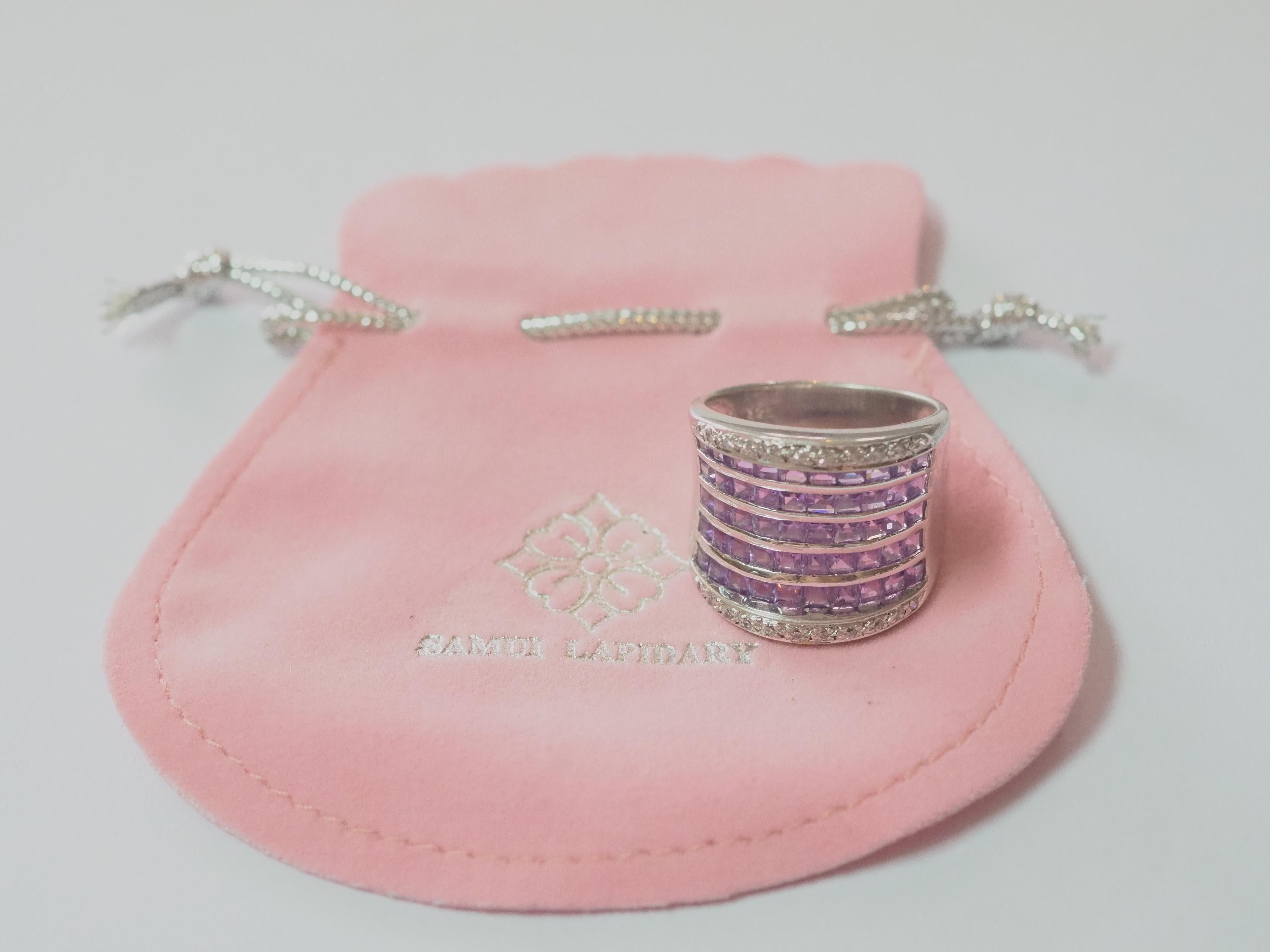 Großer Ring aus Sterlingsilber mit 3,20 Karat Amethyst und CZ Statement 1