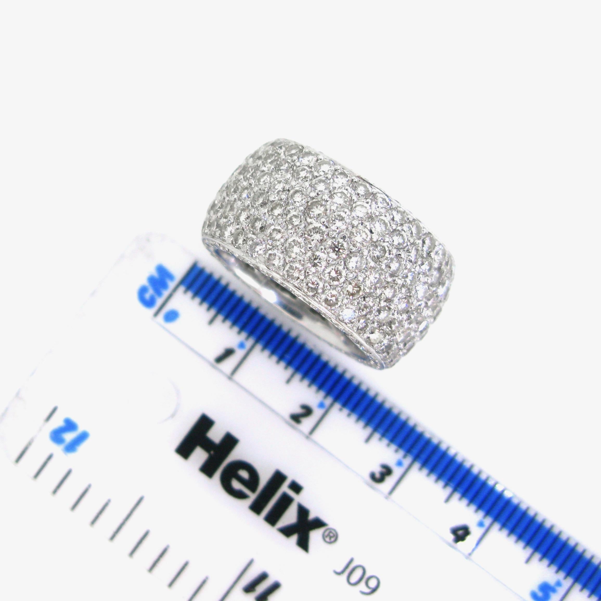 Modern Large Band Pave Diamonds White Gold Design Fashion Ring