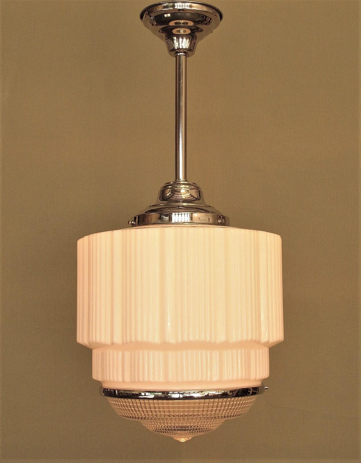 20th Century Large Bank Lobby Ceiling Fixture, circa 1925. Priced per pair For Sale
