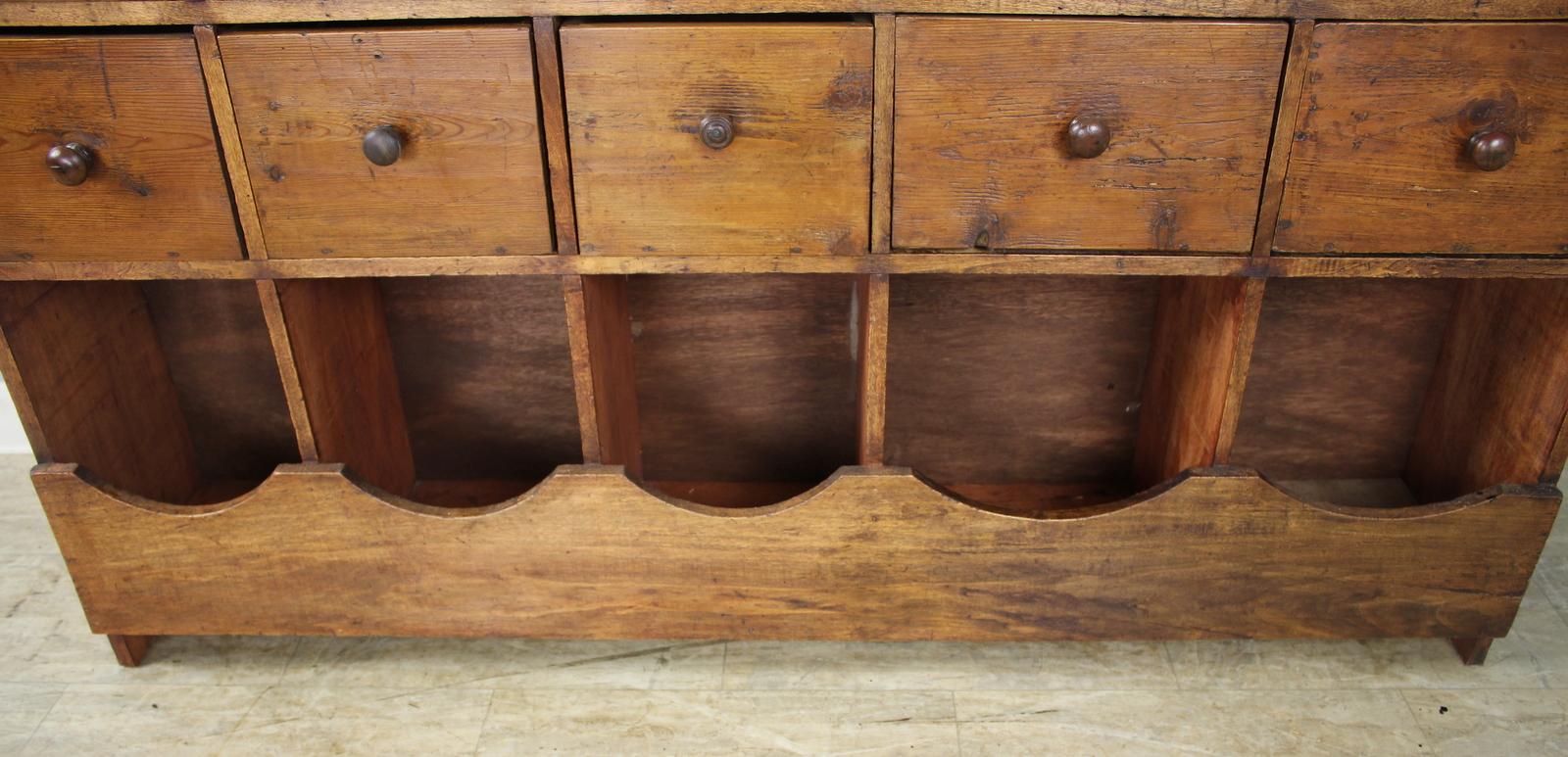 Large Bank of Antique Drawers in Pine For Sale 3