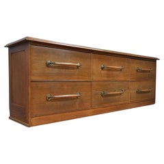 Antique Large Bank of English Oak Drapers Drawers, c1910