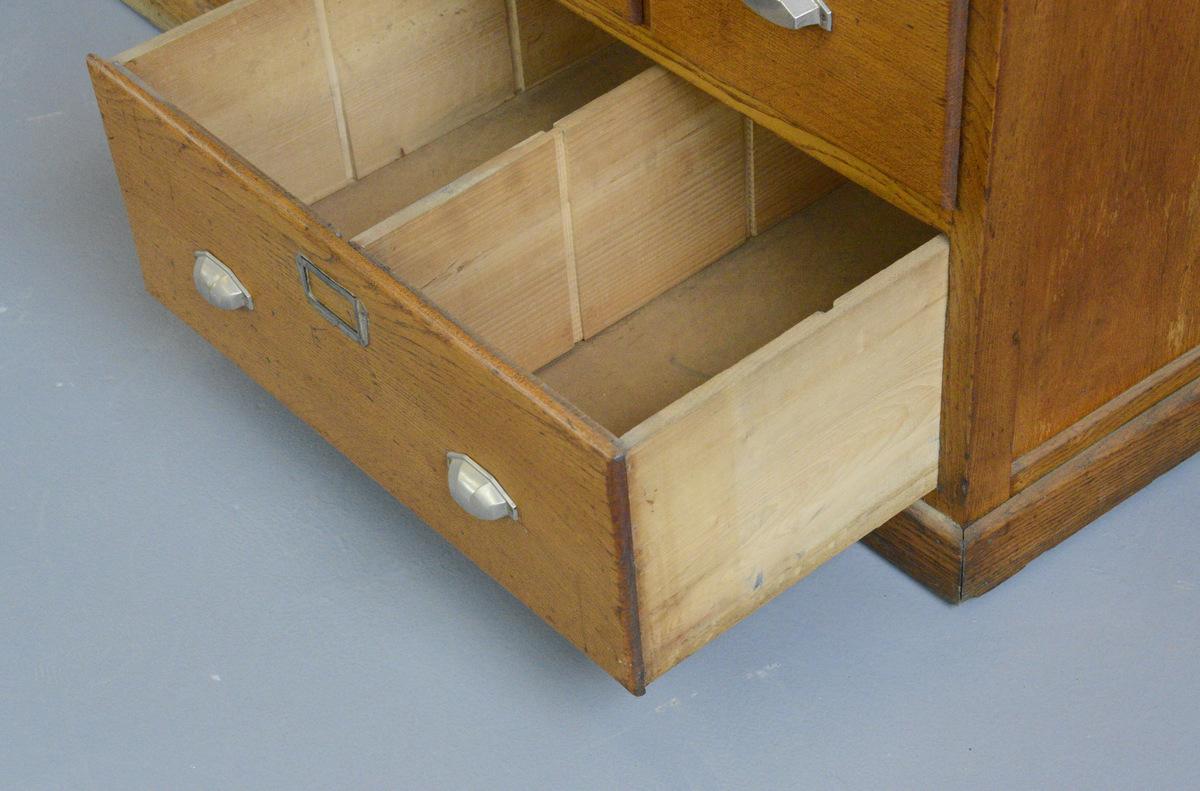 Large Bank of French Art Deco Filing Drawers, circa 1930s For Sale 4