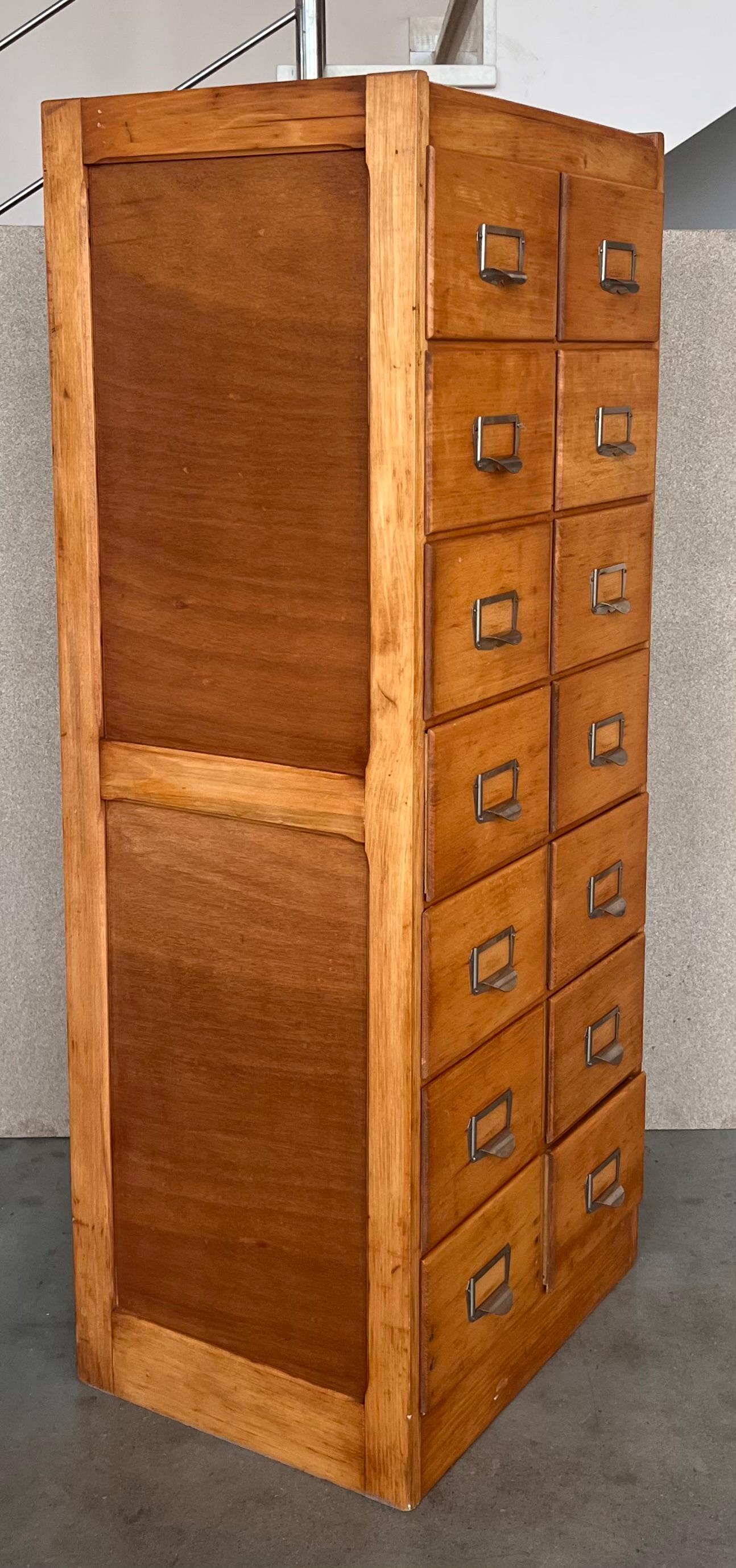 20th Century Large Bank of French Art Deco Filing Drawers, circa 1930s For Sale