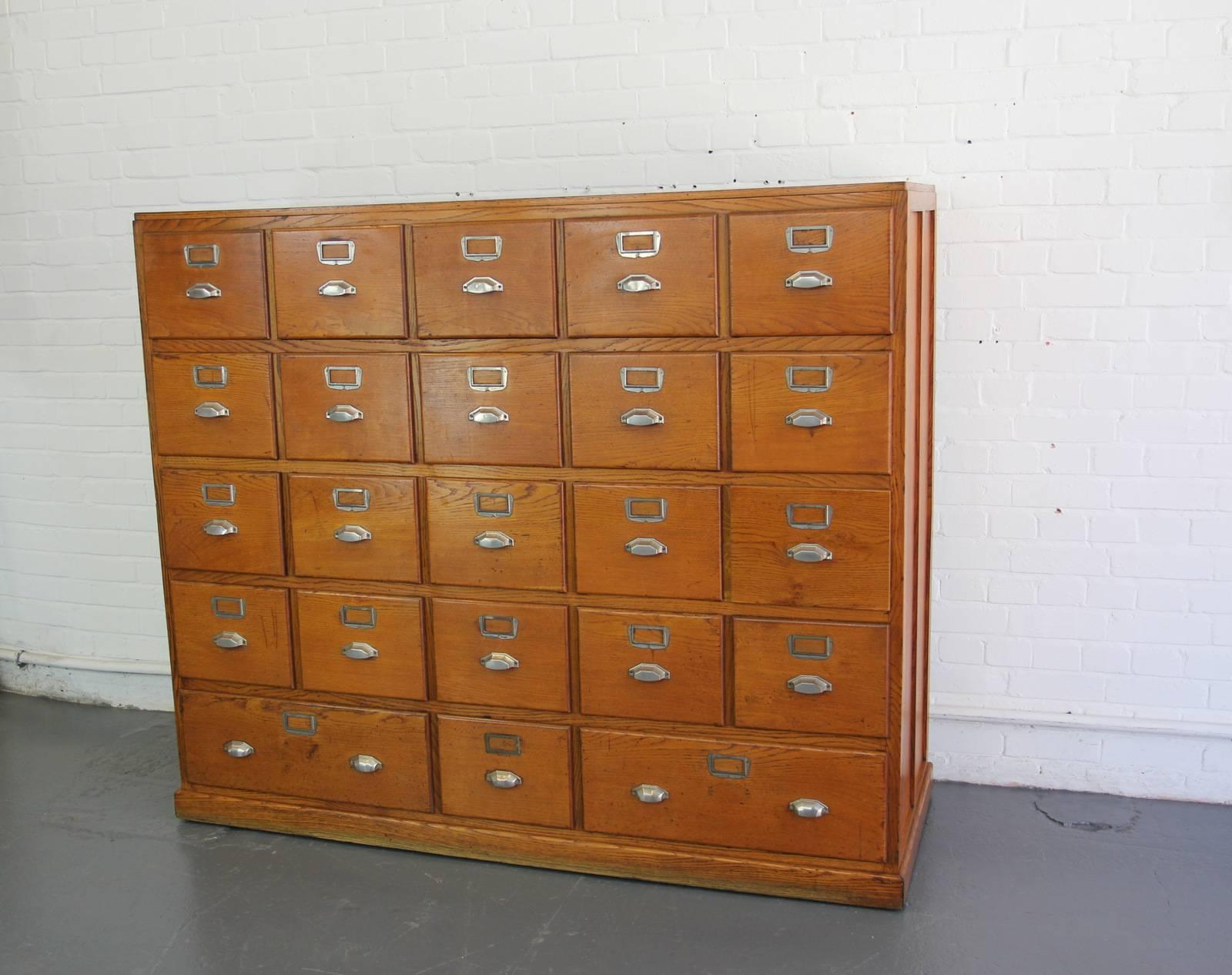 Mid-20th Century Large Bank of French Art Deco Filing Drawers, circa 1930s