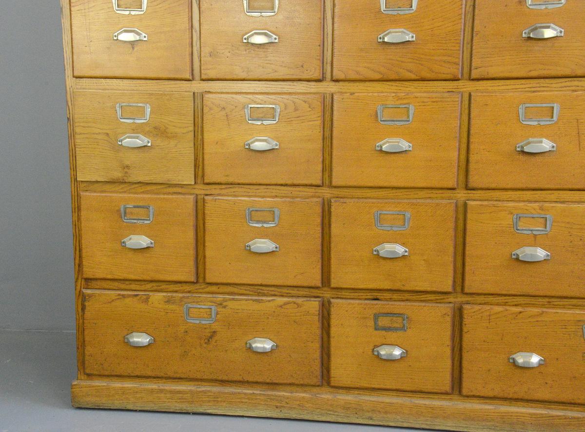 Mid-20th Century Large Bank of French Art Deco Filing Drawers, circa 1930s For Sale