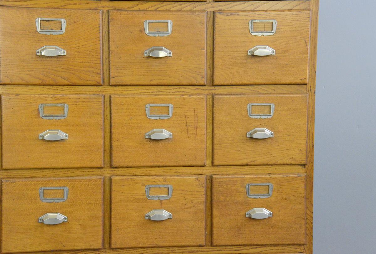 Large Bank of French Art Deco Filing Drawers, circa 1930s For Sale 1