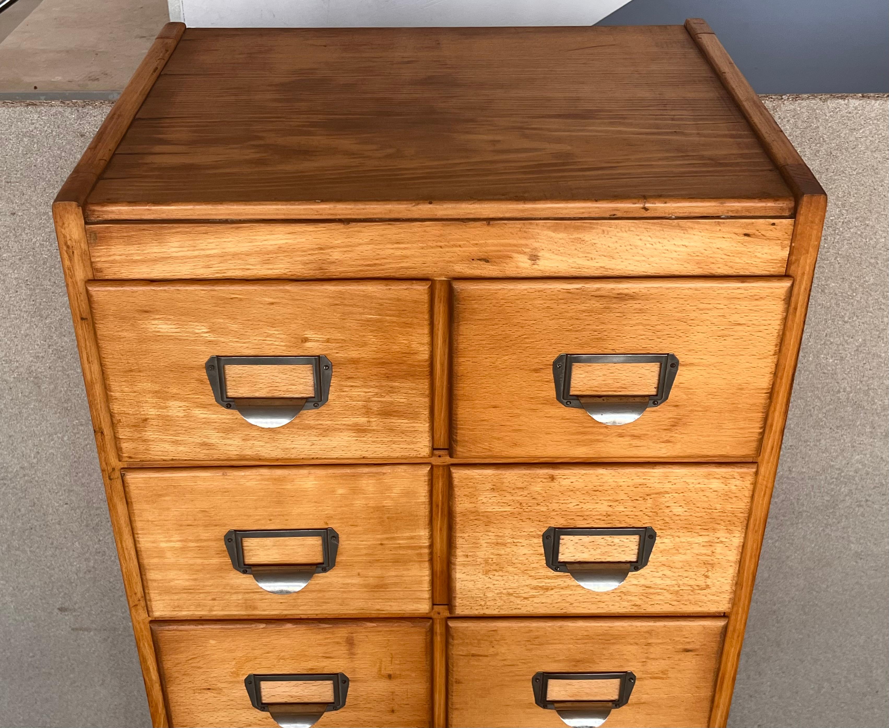 Large Bank of French Art Deco Filing Drawers, circa 1930s For Sale 2