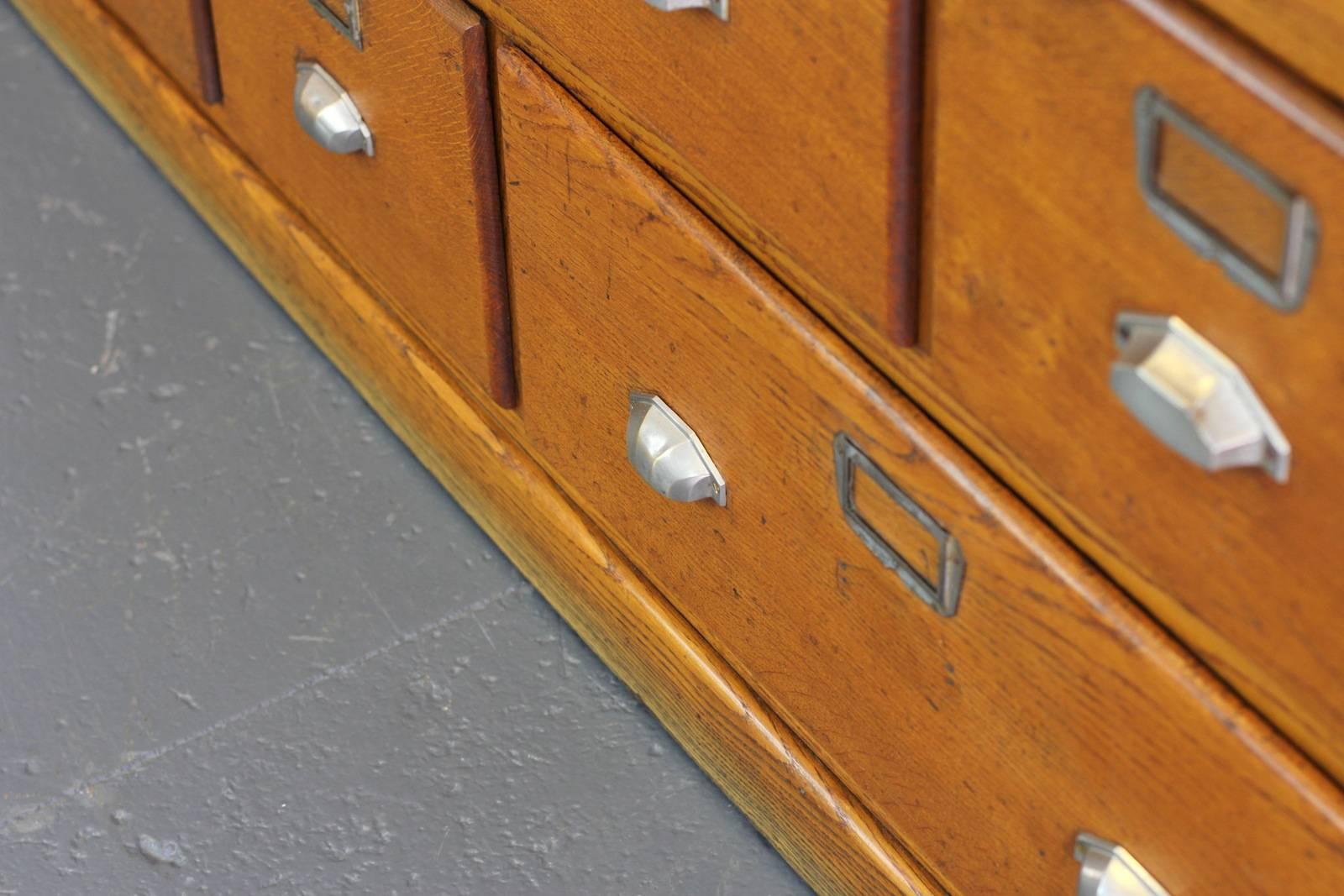 Large Bank of French Art Deco Filing Drawers, circa 1930s 4