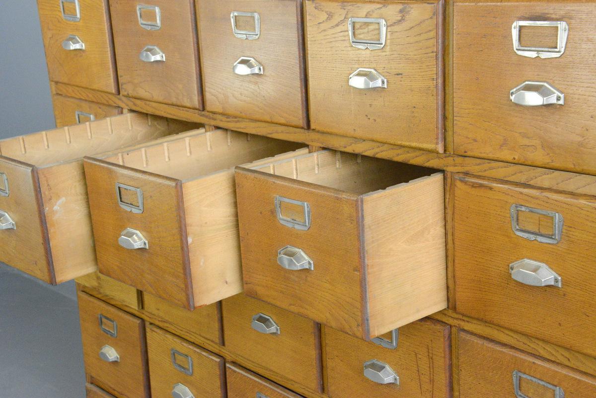 Large Bank of French Art Deco Filing Drawers, circa 1930s For Sale 3