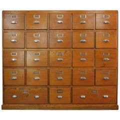 Large Bank of French Art Deco Filing Drawers, circa 1930s
