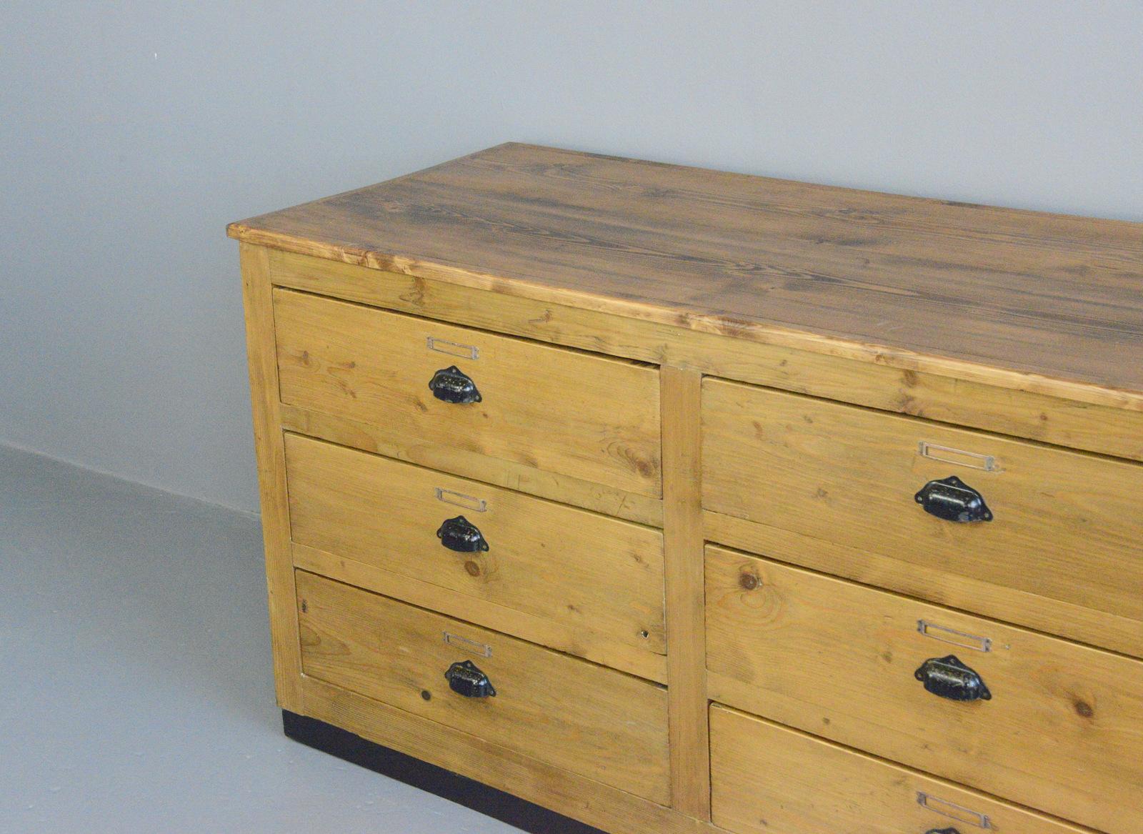 Large Bank of French Haberdashery Drawers, Circa 1940s 6