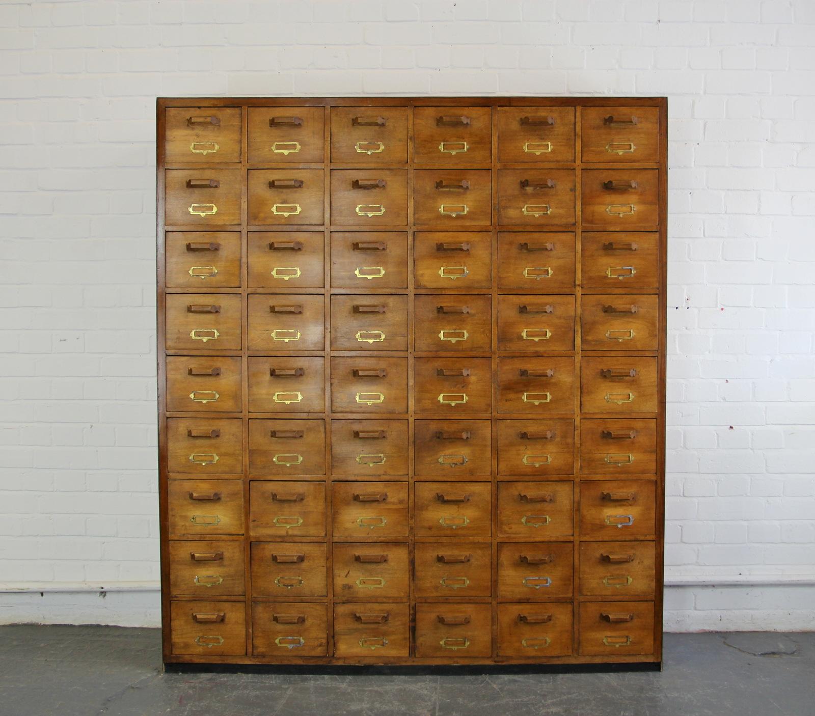 Industrial Large Bank of French Haberdashery Drawers, circa 1940s