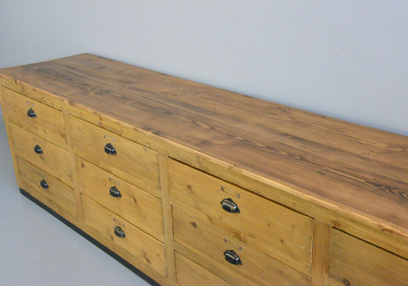 Large Bank of French Haberdashery Drawers, Circa 1940s 1