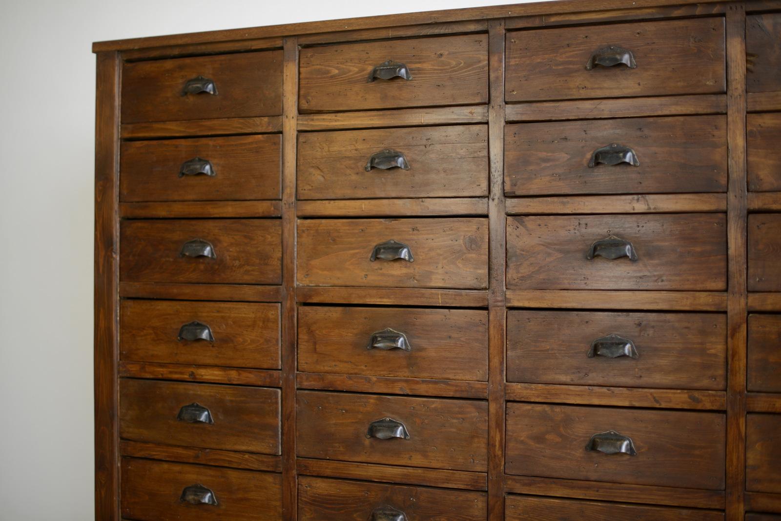 Large Bank of French Hardware Store Drawers, circa 1910 In Good Condition In Gloucester, GB