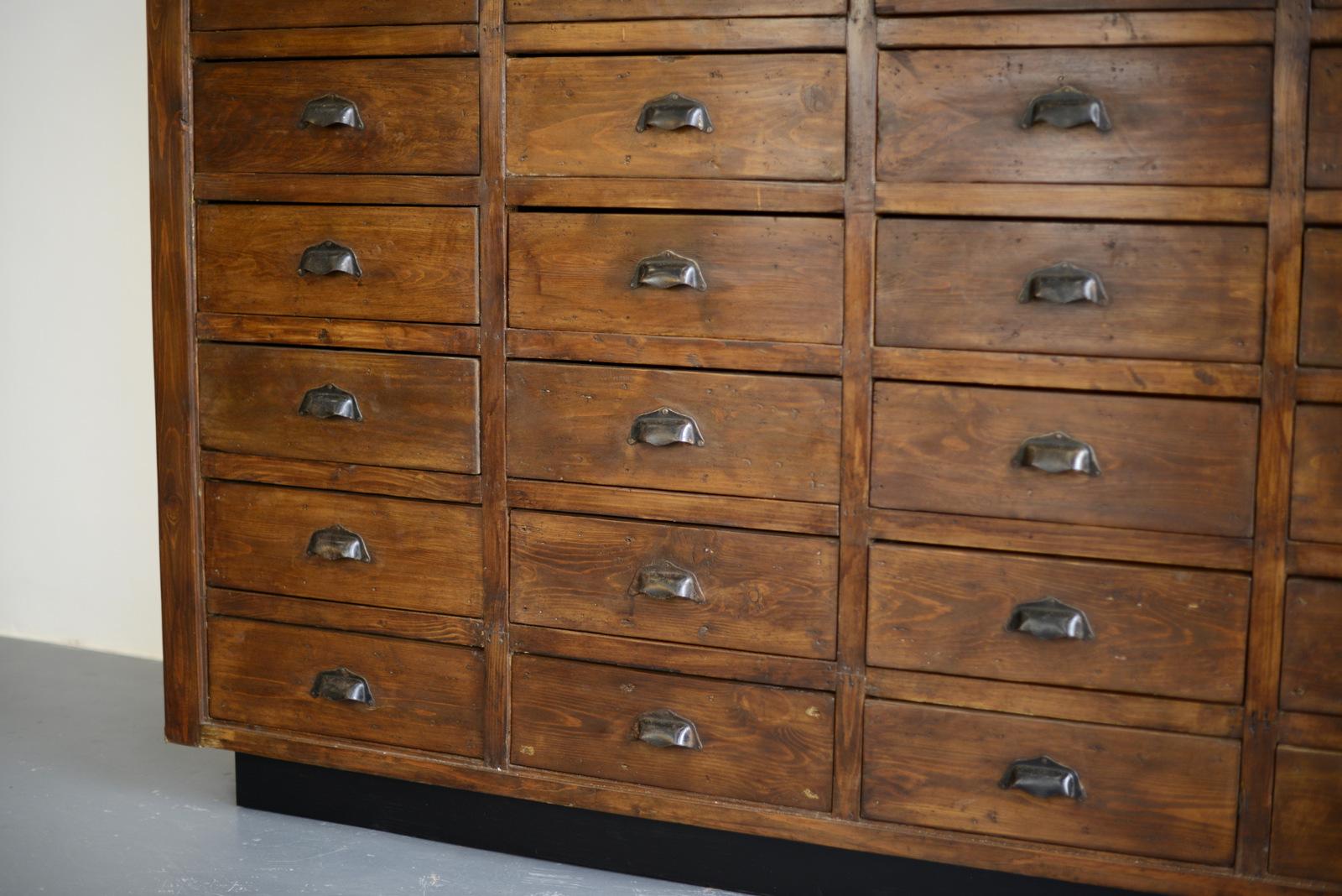 Early 20th Century Large Bank of French Hardware Store Drawers, circa 1910