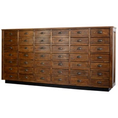 Large Bank of French Hardware Store Drawers, circa 1910