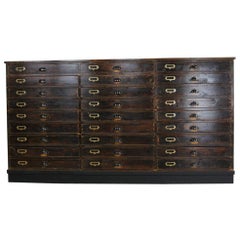 Vintage Large Bank of Industrial Drawers, circa 1950s