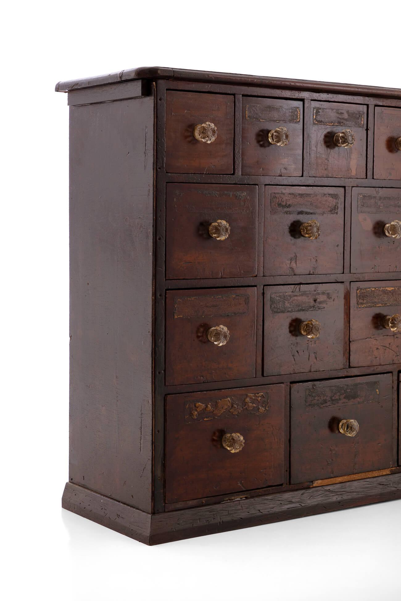 Large Bank of Victorian Mahogany Apothecary Drawers, circa 1880 In Excellent Condition In Faversham, GB