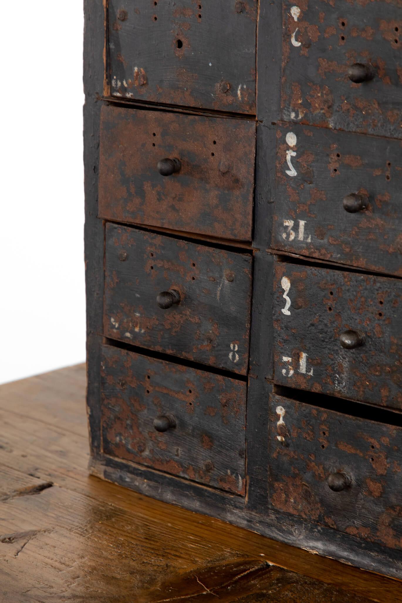 20th Century Large bank of Workshop Drawers For Sale